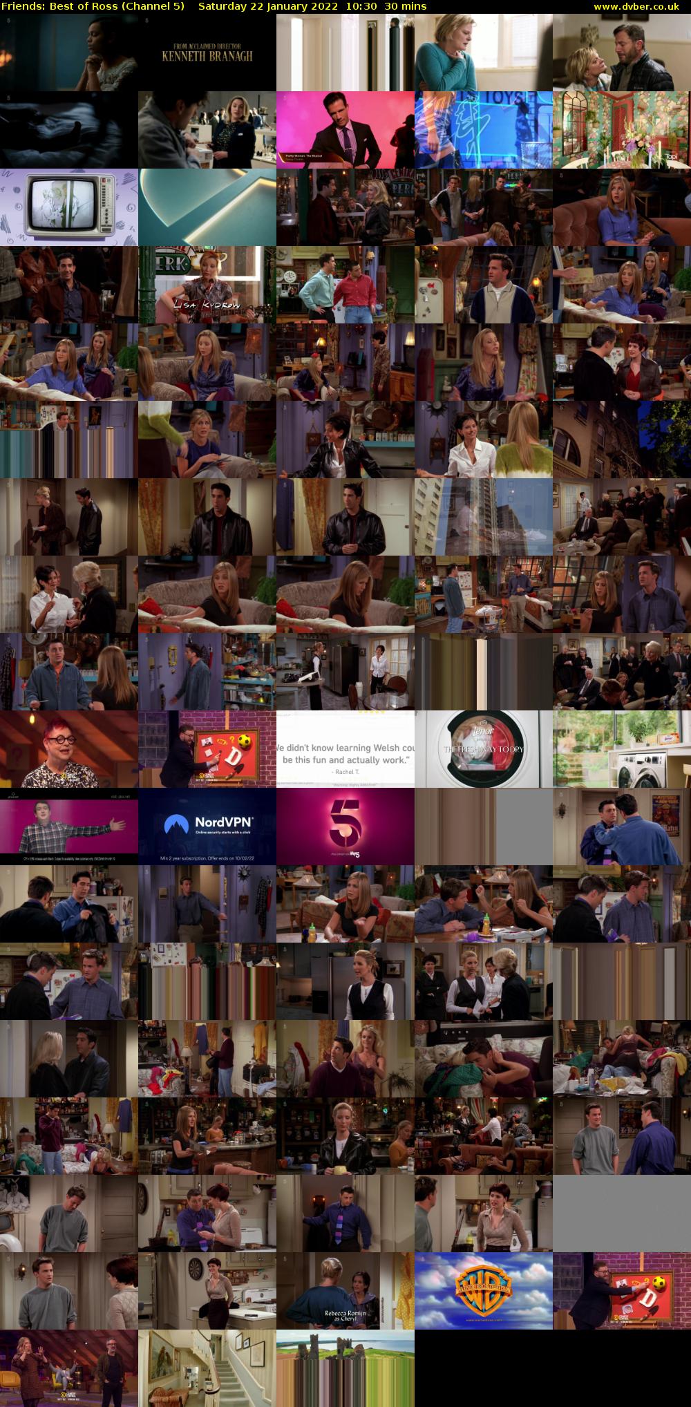 Friends: Best of Ross (Channel 5) Saturday 22 January 2022 10:30 - 11:00