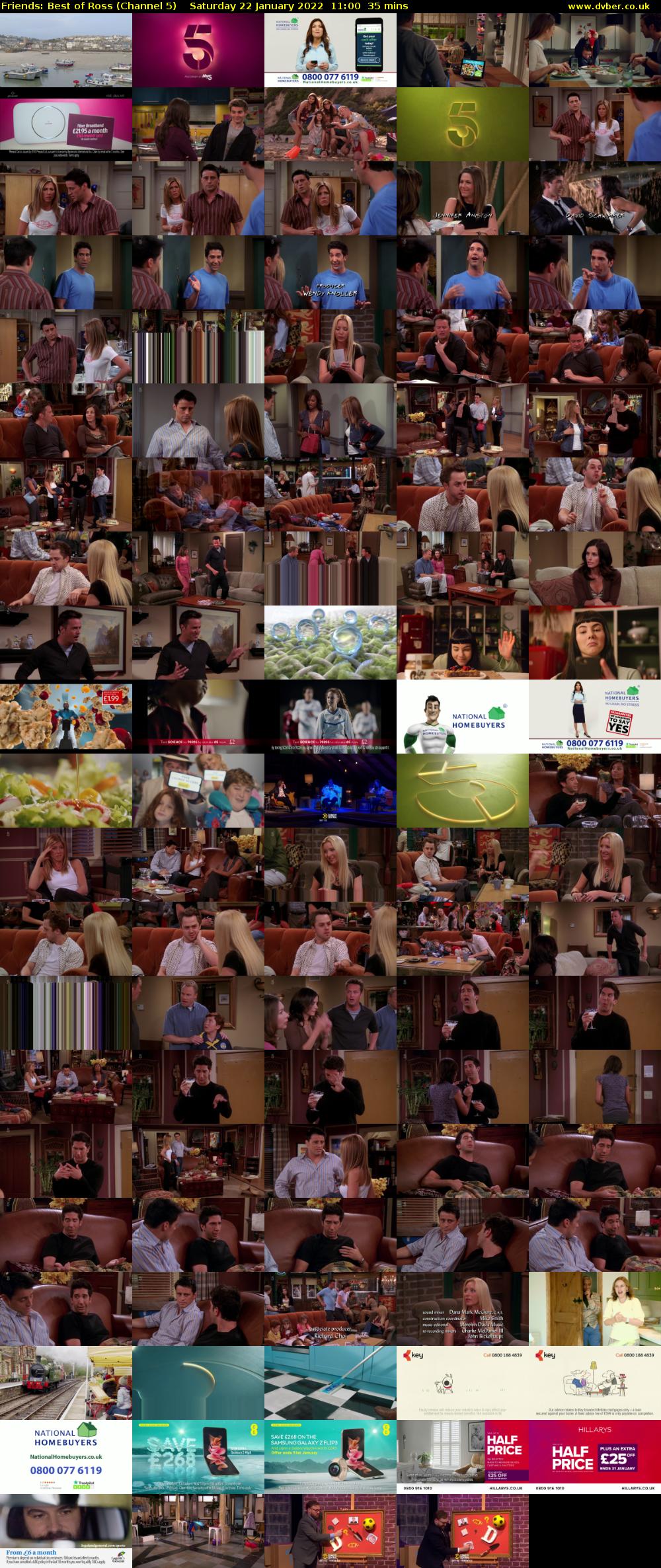 Friends: Best of Ross (Channel 5) Saturday 22 January 2022 11:00 - 11:35