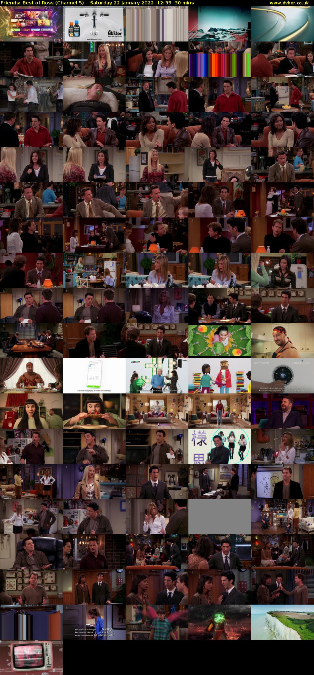 Friends: Best of Ross (Channel 5) Saturday 22 January 2022 12:35 - 13:05
