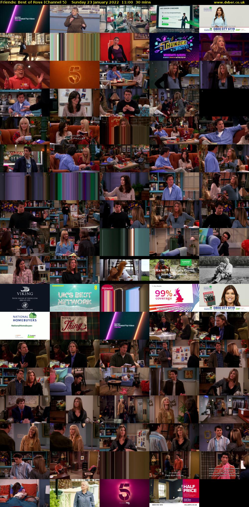 Friends: Best of Ross (Channel 5) Sunday 23 January 2022 11:00 - 11:30