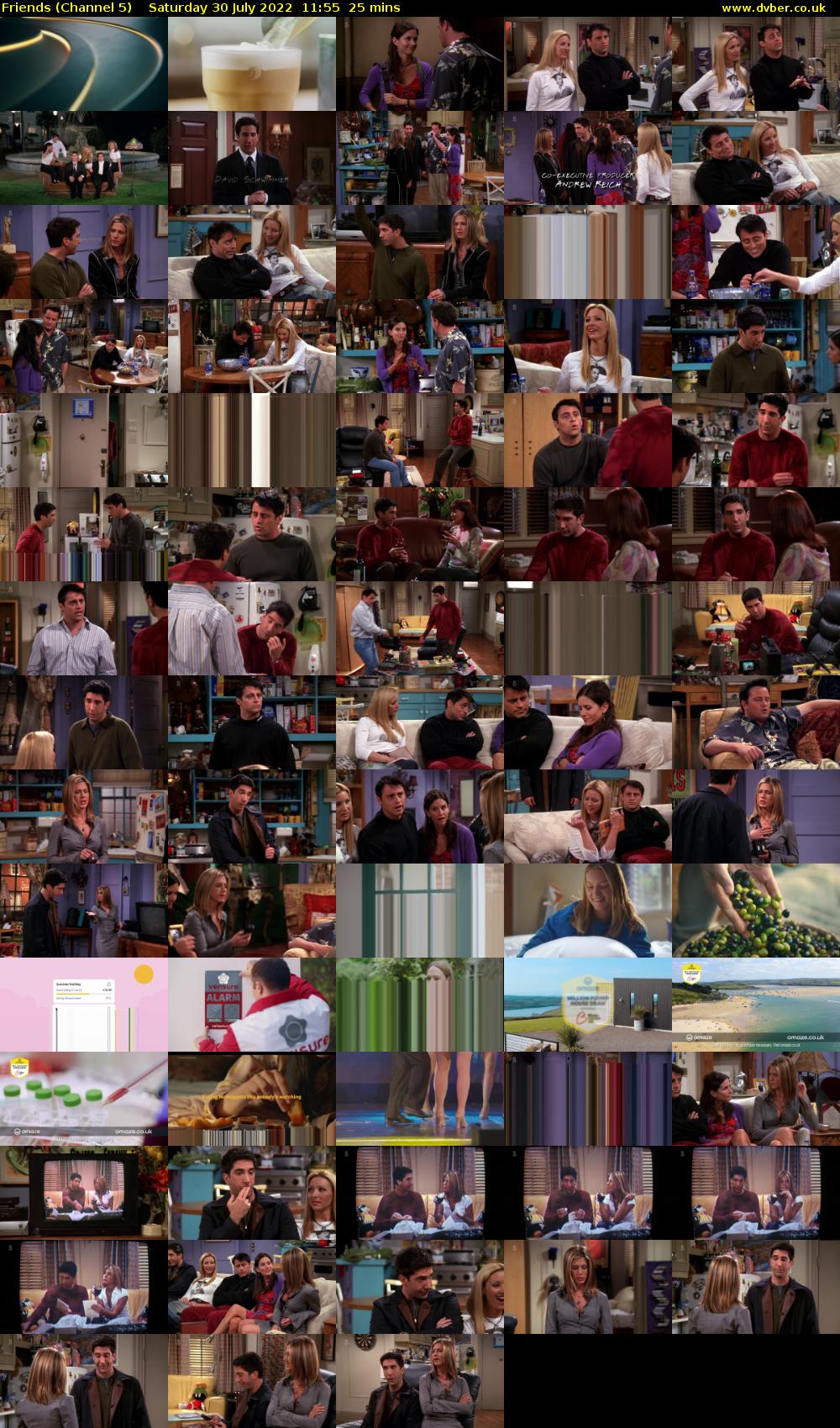 Friends (Channel 5) Saturday 30 July 2022 11:55 - 12:20