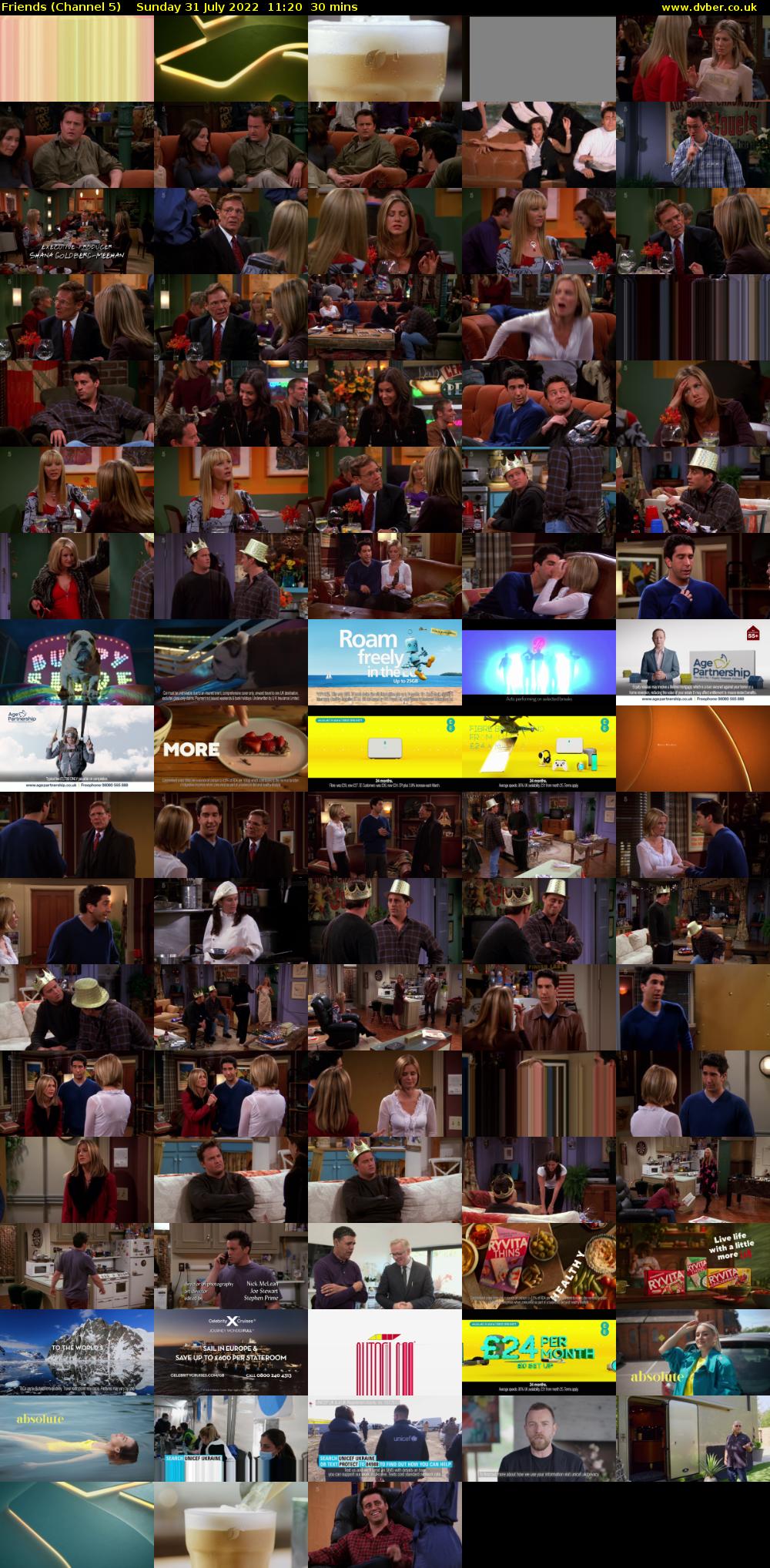 Friends (Channel 5) Sunday 31 July 2022 11:20 - 11:50