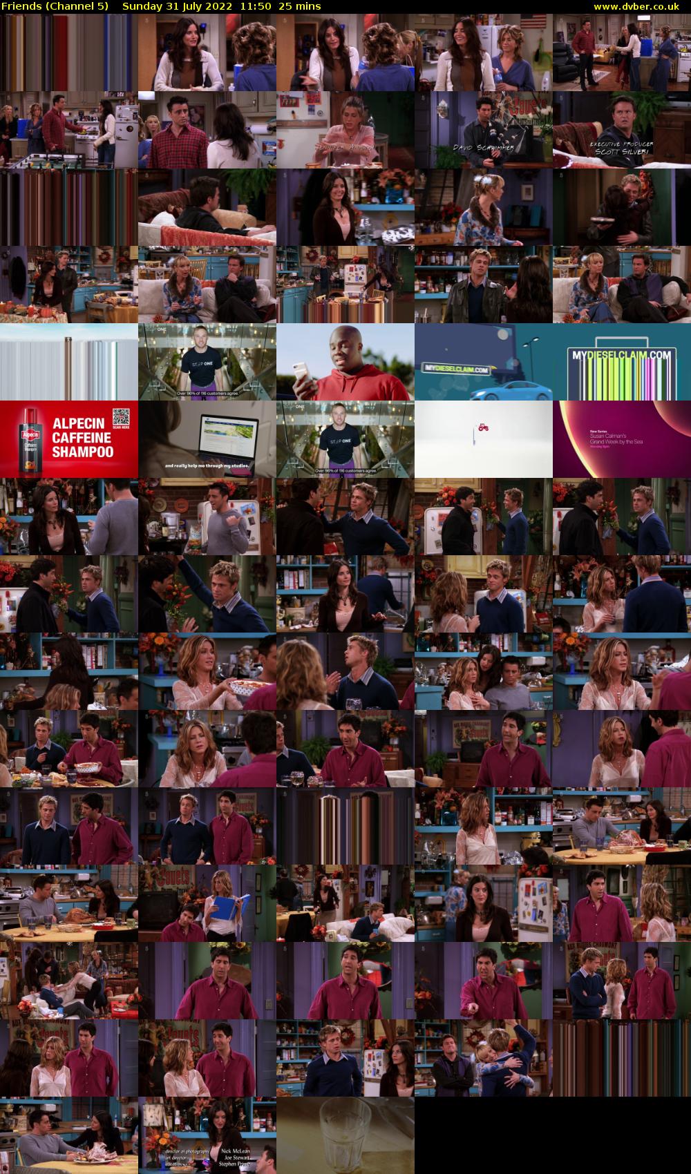 Friends (Channel 5) Sunday 31 July 2022 11:50 - 12:15