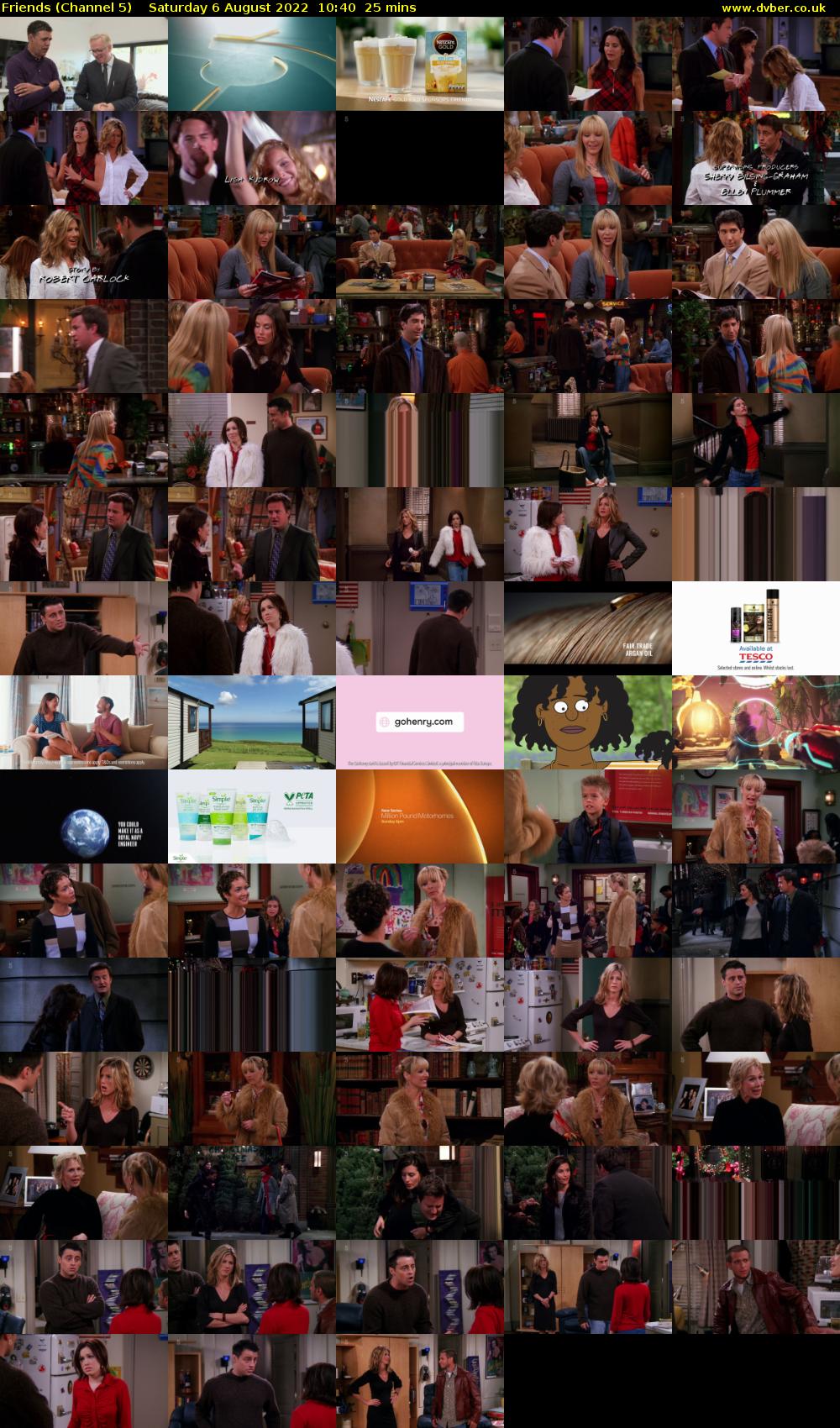 Friends (Channel 5) Saturday 6 August 2022 10:40 - 11:05