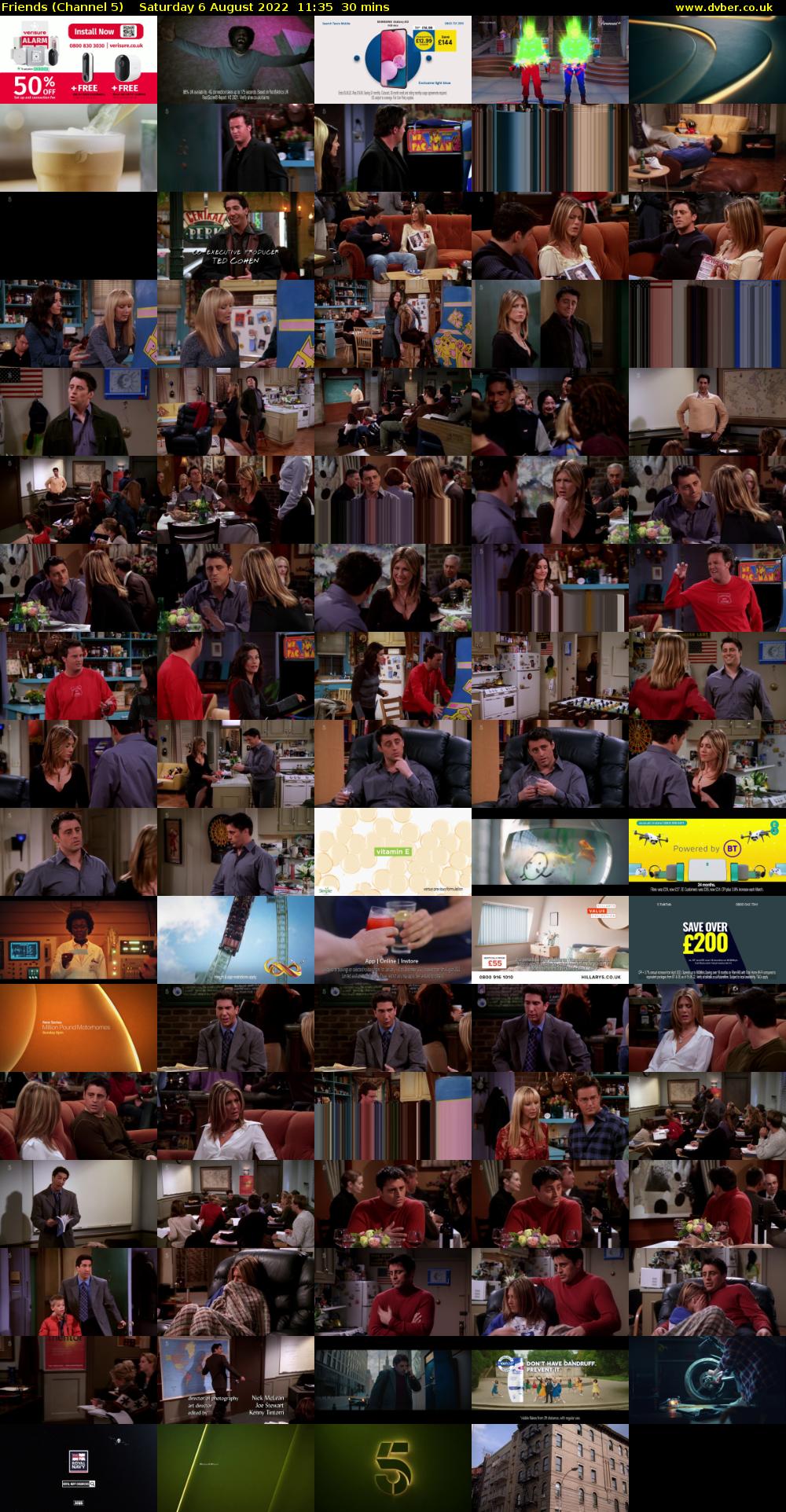 Friends (Channel 5) Saturday 6 August 2022 11:35 - 12:05