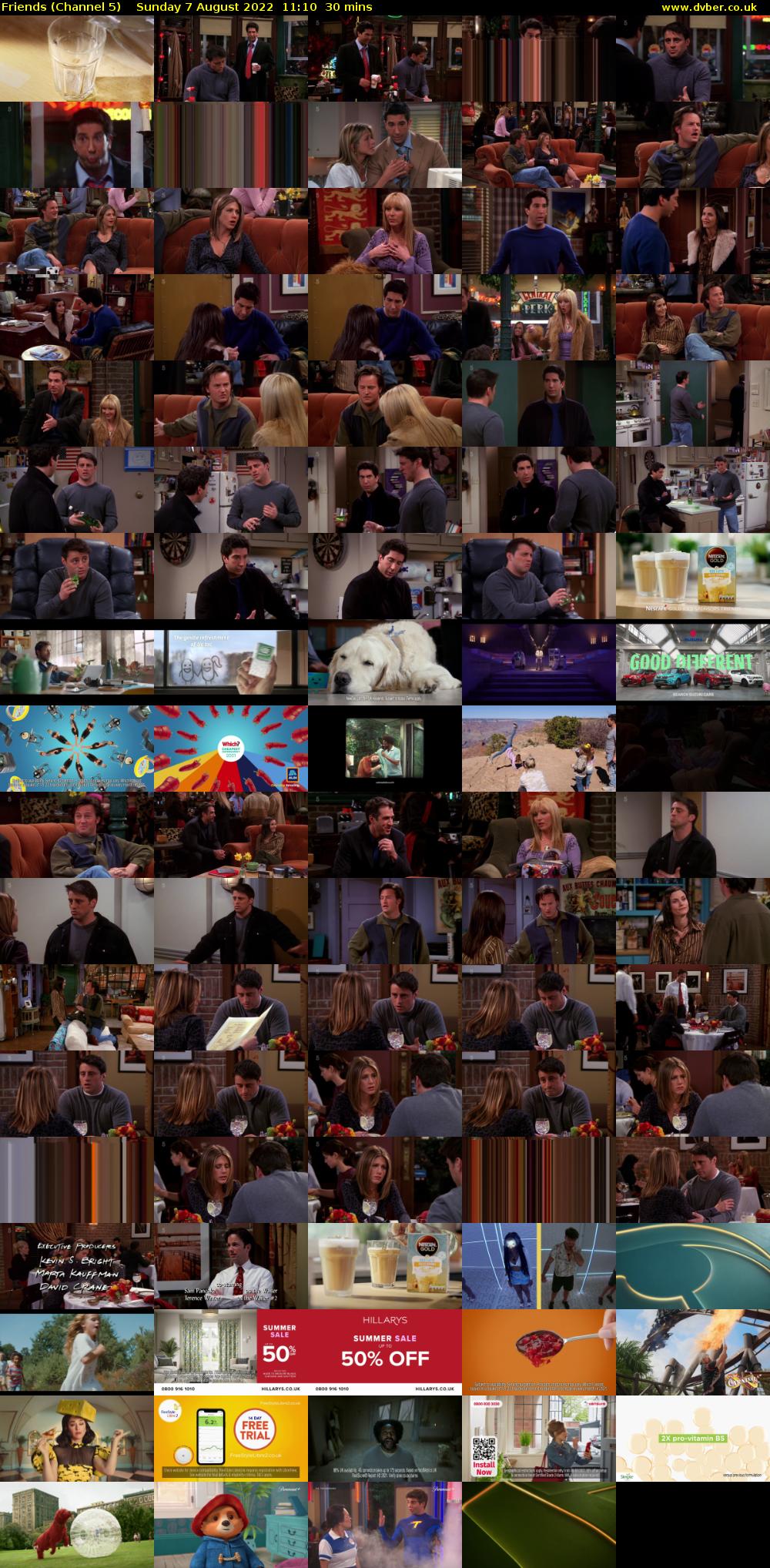 Friends (Channel 5) Sunday 7 August 2022 11:10 - 11:40
