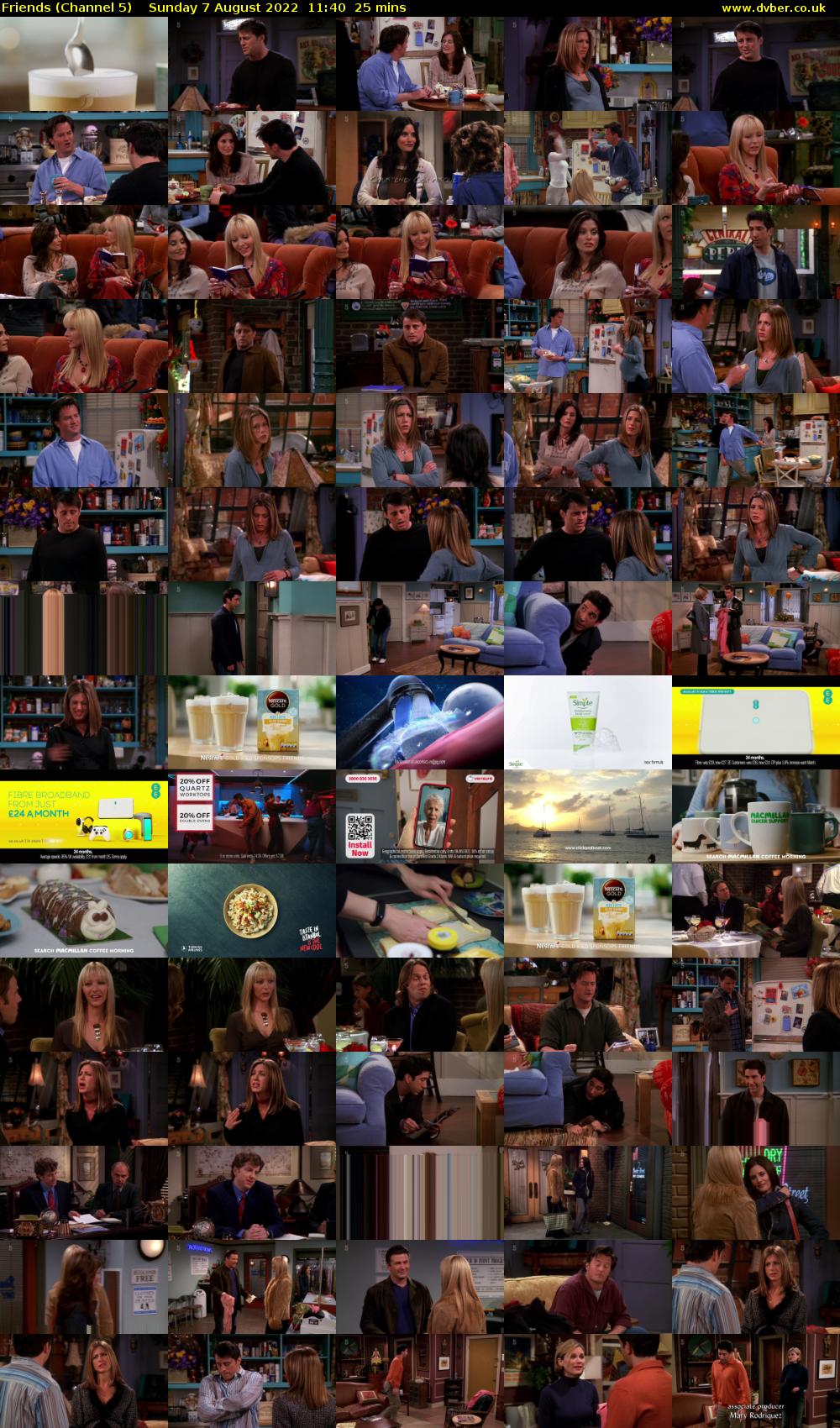 Friends (Channel 5) Sunday 7 August 2022 11:40 - 12:05