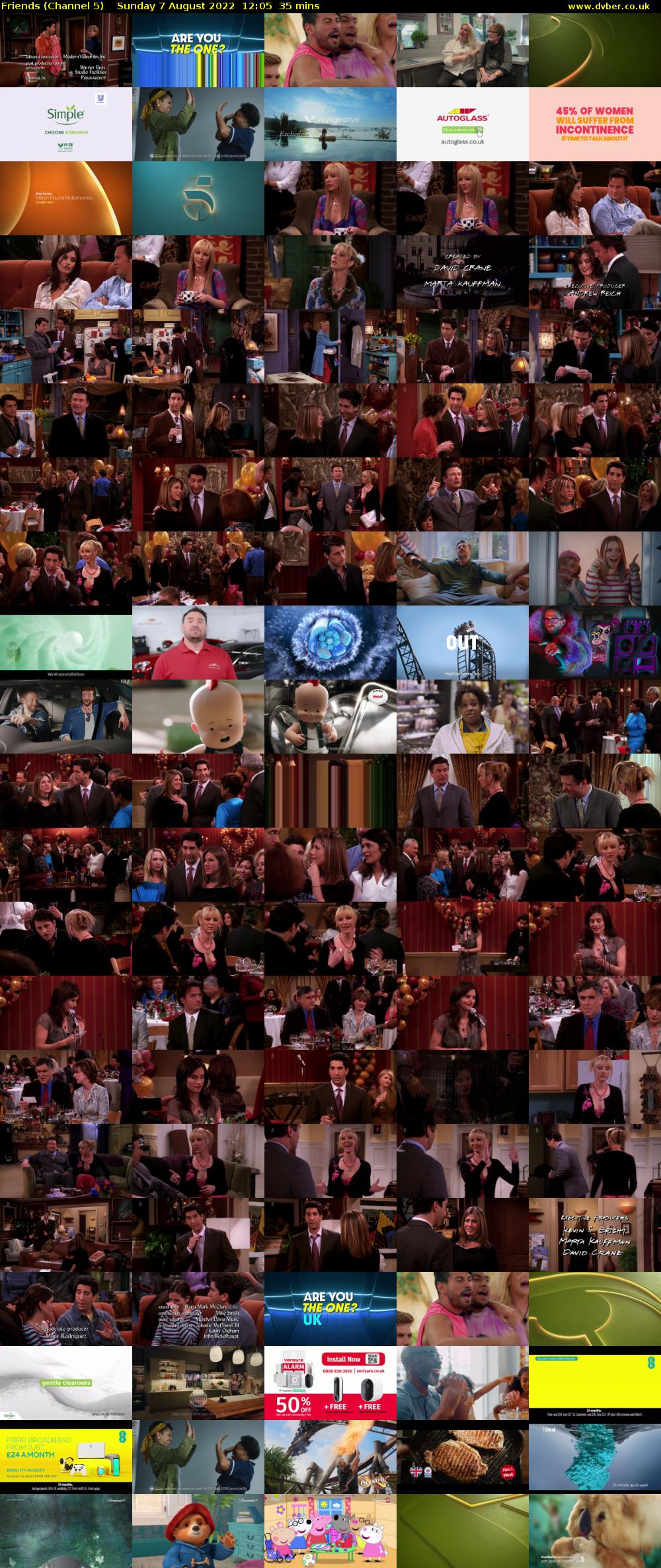 Friends (Channel 5) Sunday 7 August 2022 12:05 - 12:40