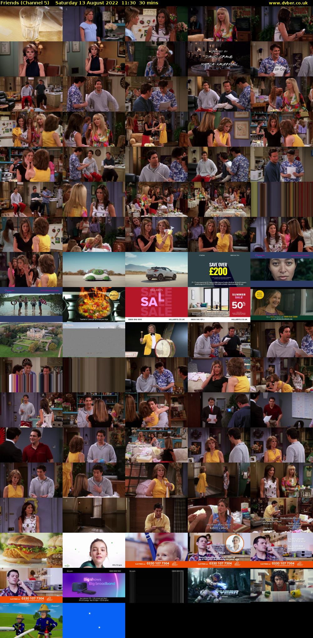 Friends (Channel 5) Saturday 13 August 2022 11:30 - 12:00