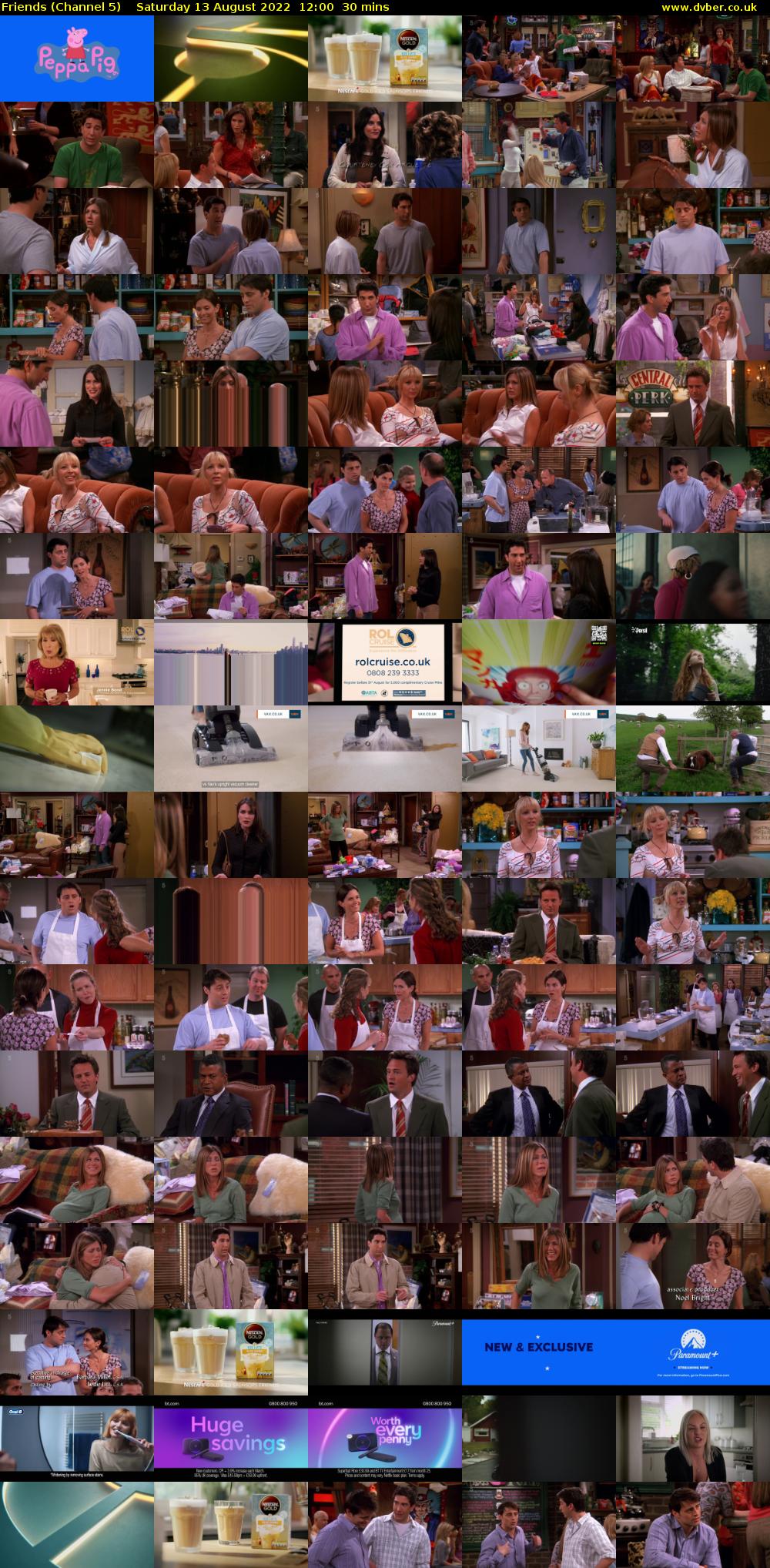 Friends (Channel 5) Saturday 13 August 2022 12:00 - 12:30