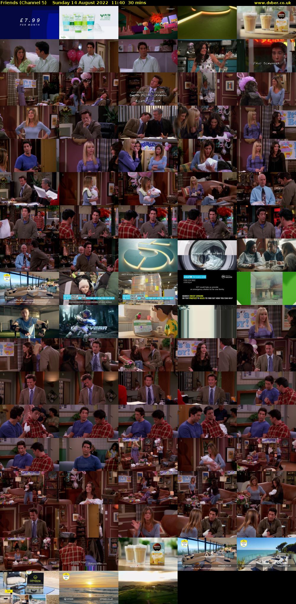 Friends (Channel 5) Sunday 14 August 2022 11:40 - 12:10
