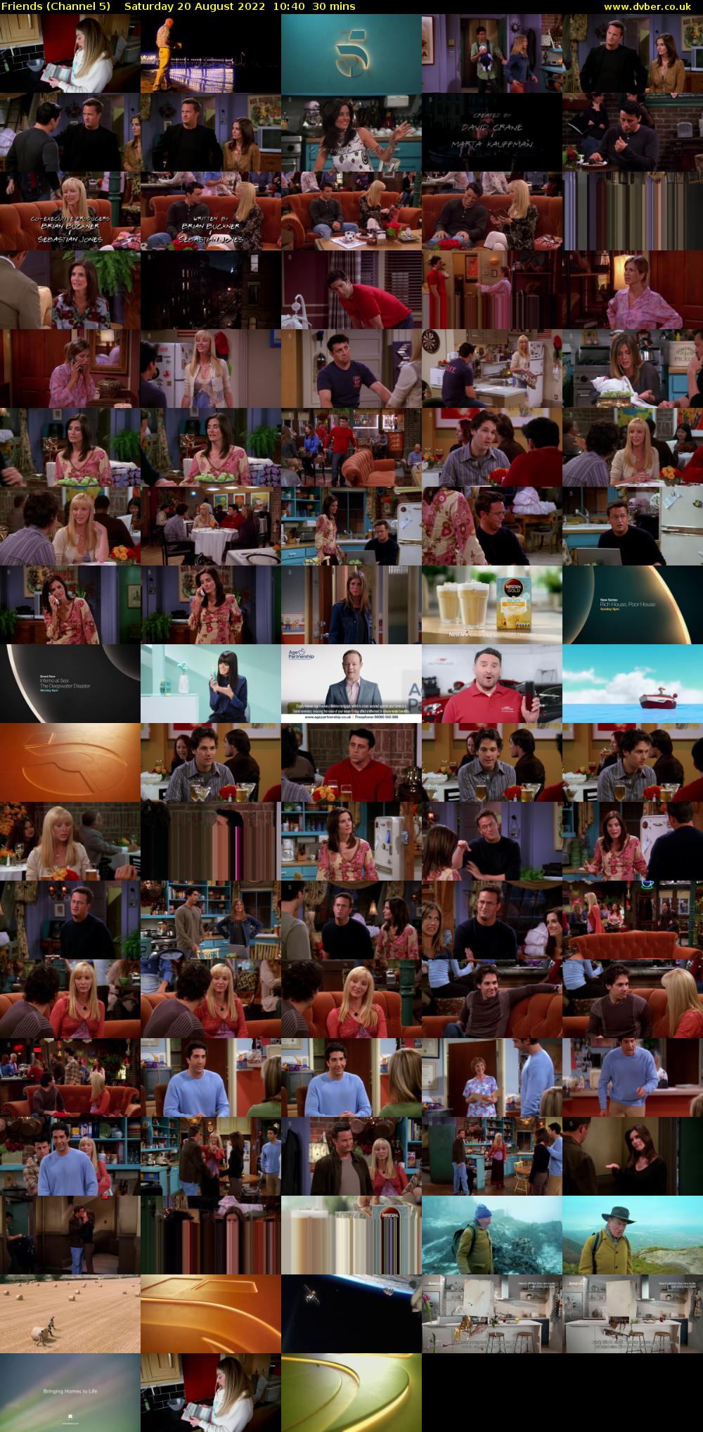Friends (Channel 5) Saturday 20 August 2022 10:40 - 11:10