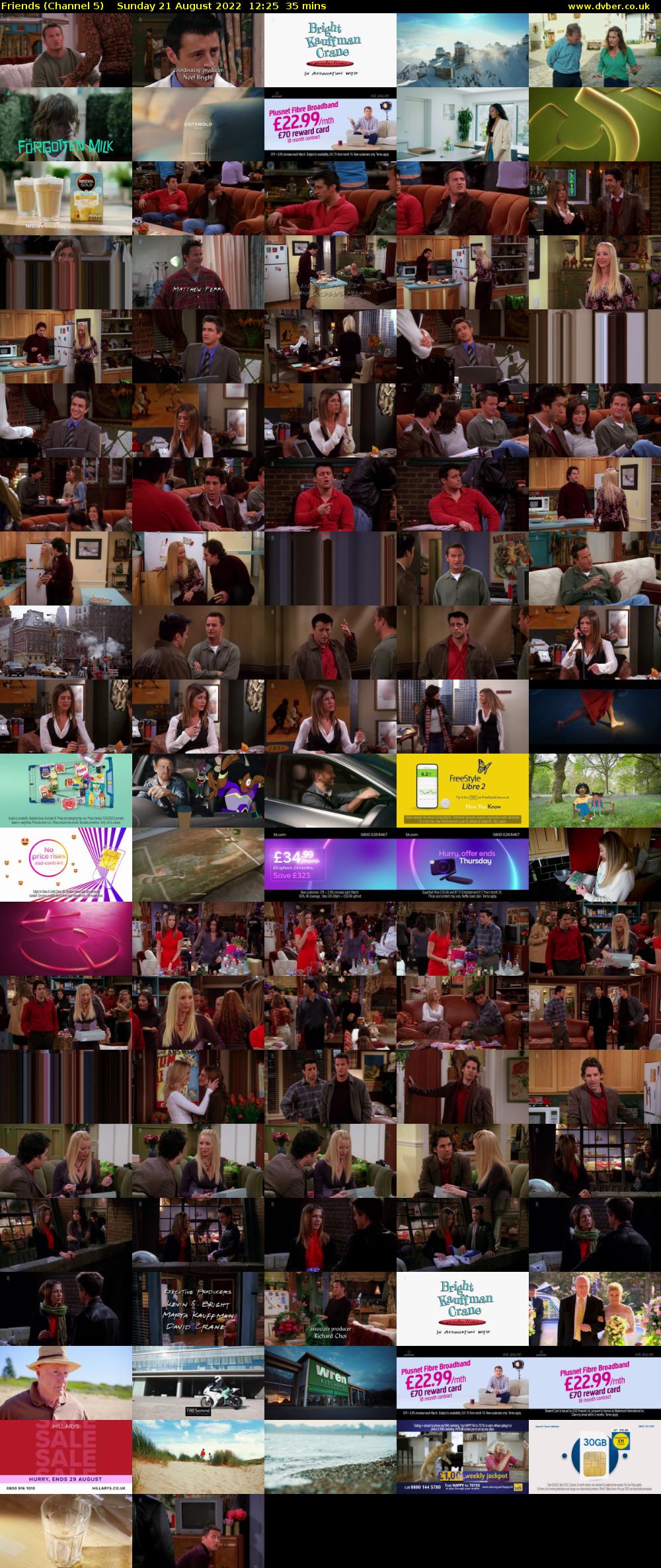 Friends (Channel 5) Sunday 21 August 2022 12:25 - 13:00