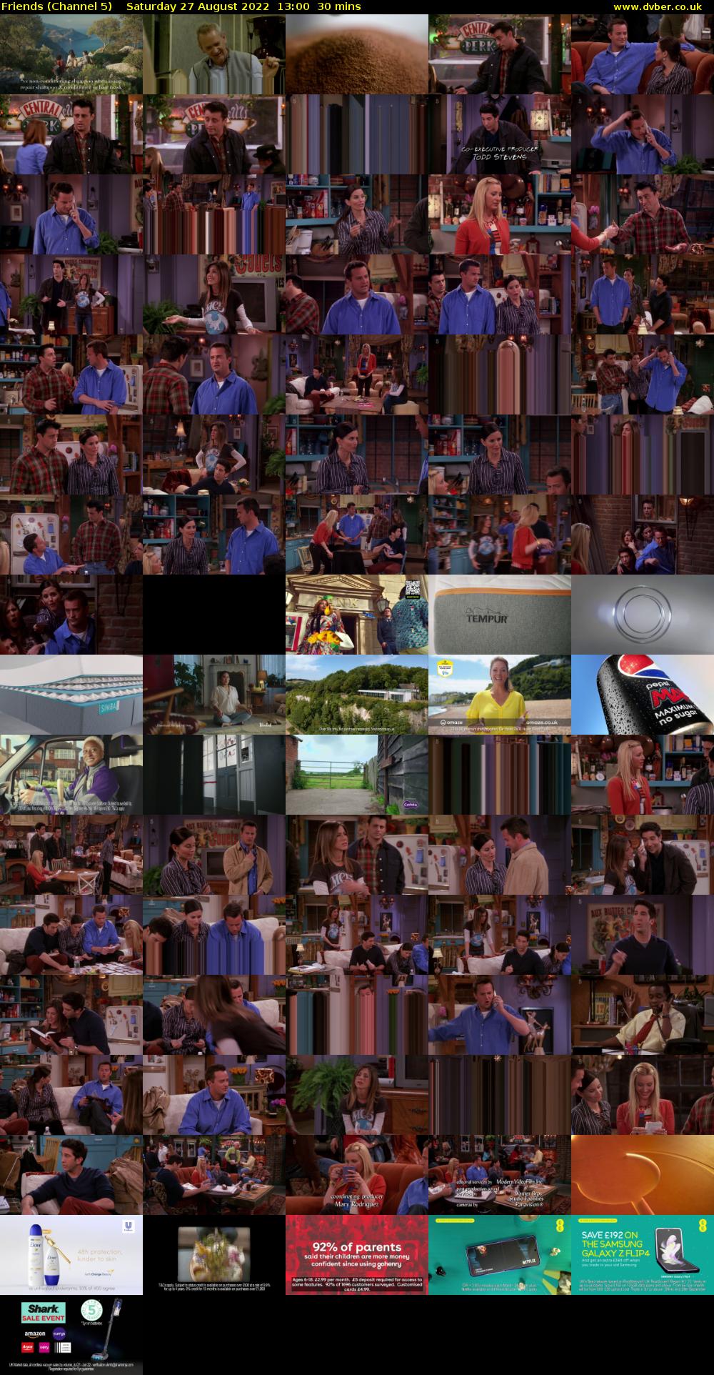 Friends (Channel 5) Saturday 27 August 2022 13:00 - 13:30