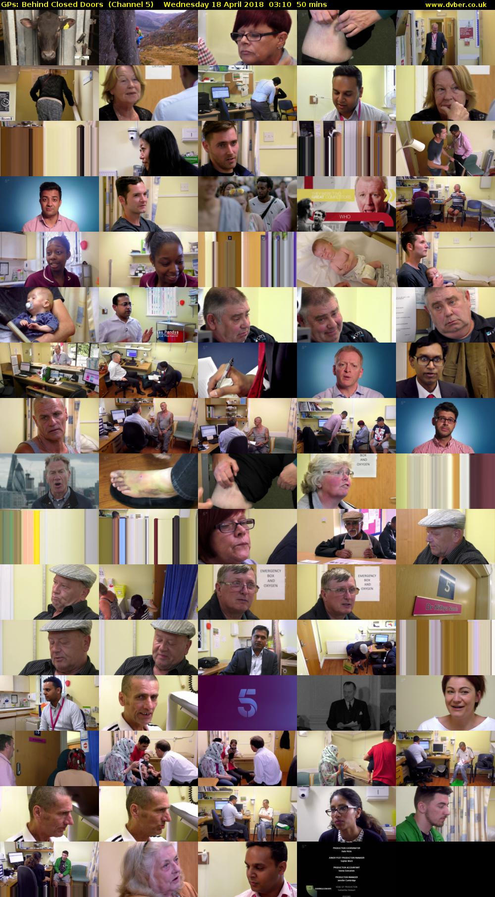 GPs: Behind Closed Doors  (Channel 5) Wednesday 18 April 2018 03:10 - 04:00