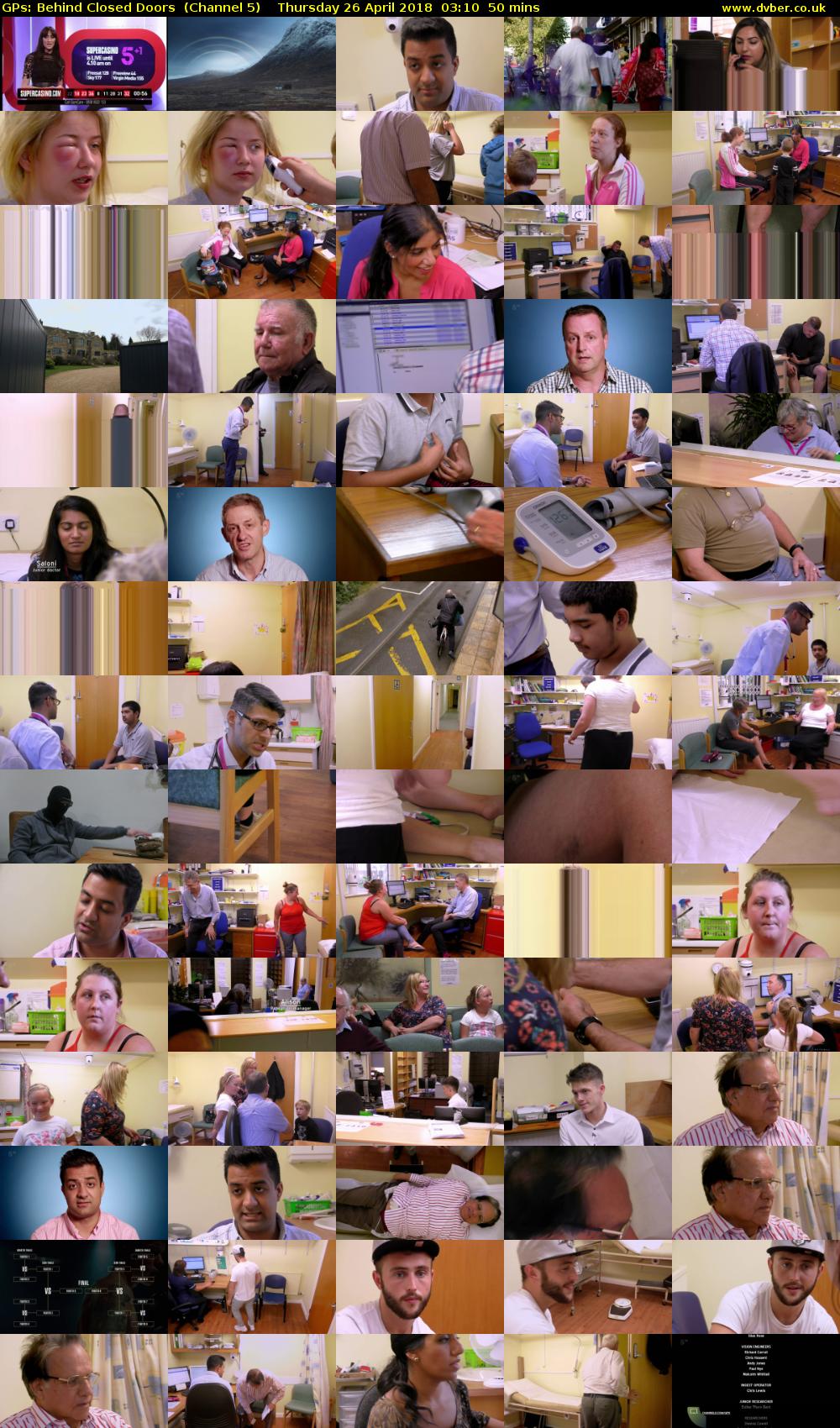 GPs: Behind Closed Doors  (Channel 5) Thursday 26 April 2018 03:10 - 04:00