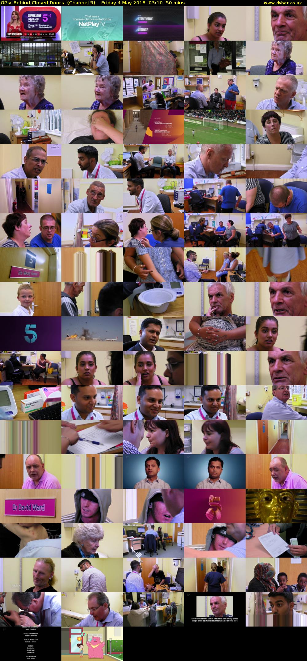 GPs: Behind Closed Doors  (Channel 5) Friday 4 May 2018 03:10 - 04:00