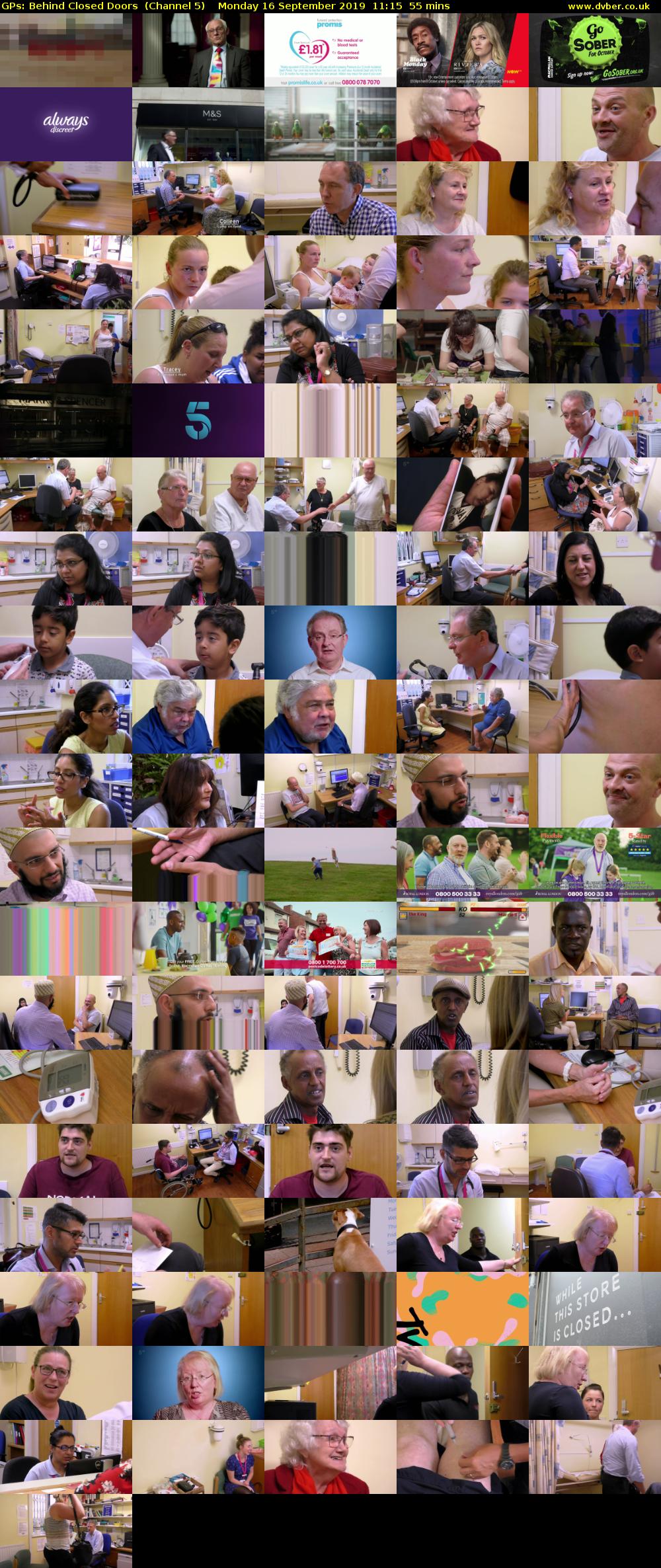 GPs: Behind Closed Doors  (Channel 5) Monday 16 September 2019 11:15 - 12:10