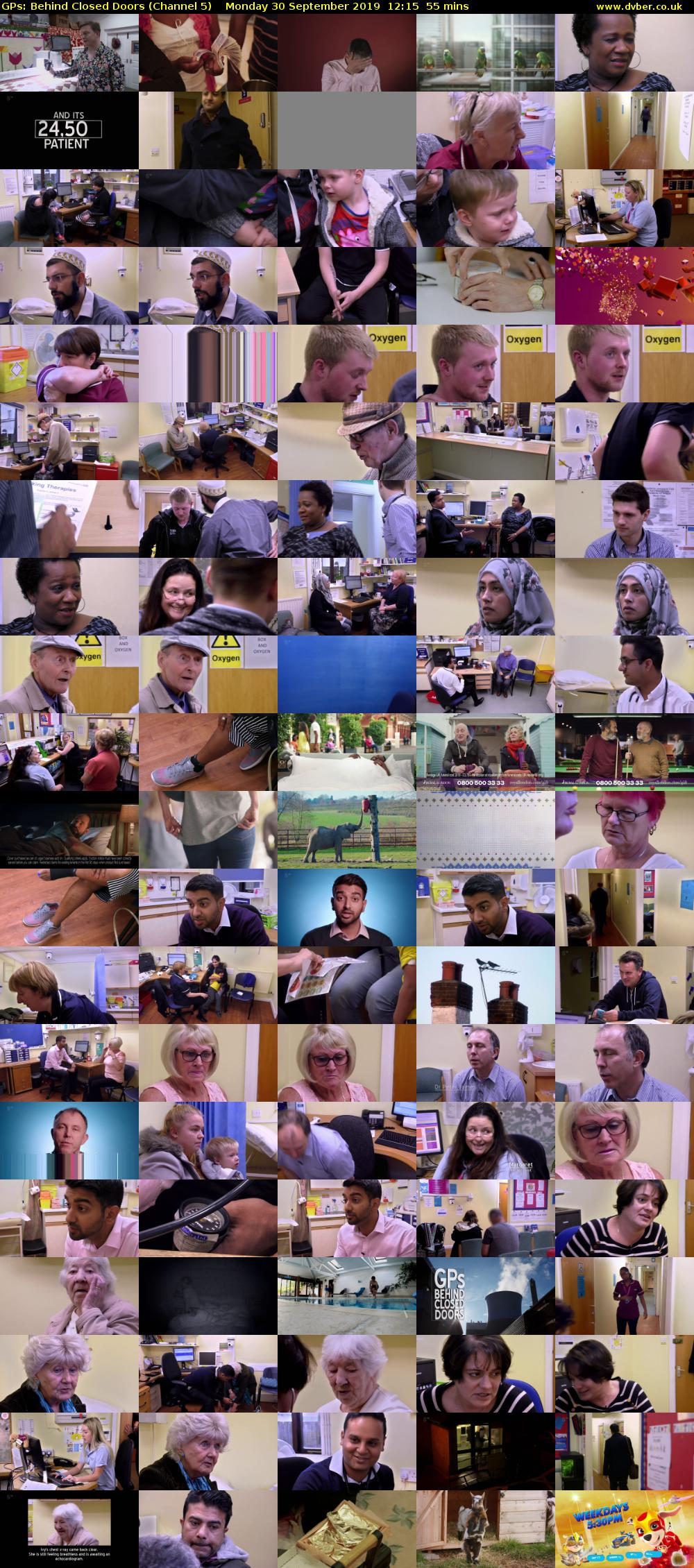 GPs: Behind Closed Doors (Channel 5) Monday 30 September 2019 12:15 - 13:10