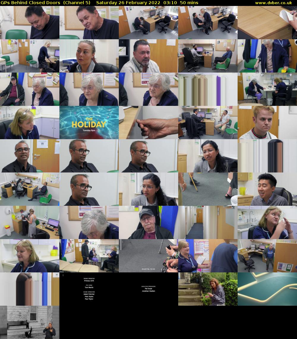 GPs Behind Closed Doors  (Channel 5) Saturday 26 February 2022 03:10 - 04:00