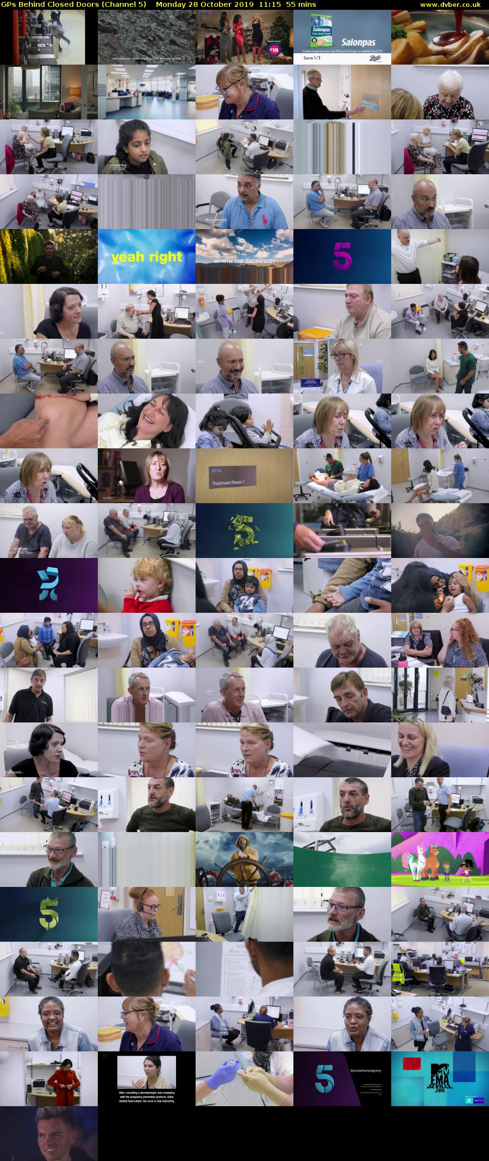 GPs Behind Closed Doors (Channel 5) Monday 28 October 2019 11:15 - 12:10