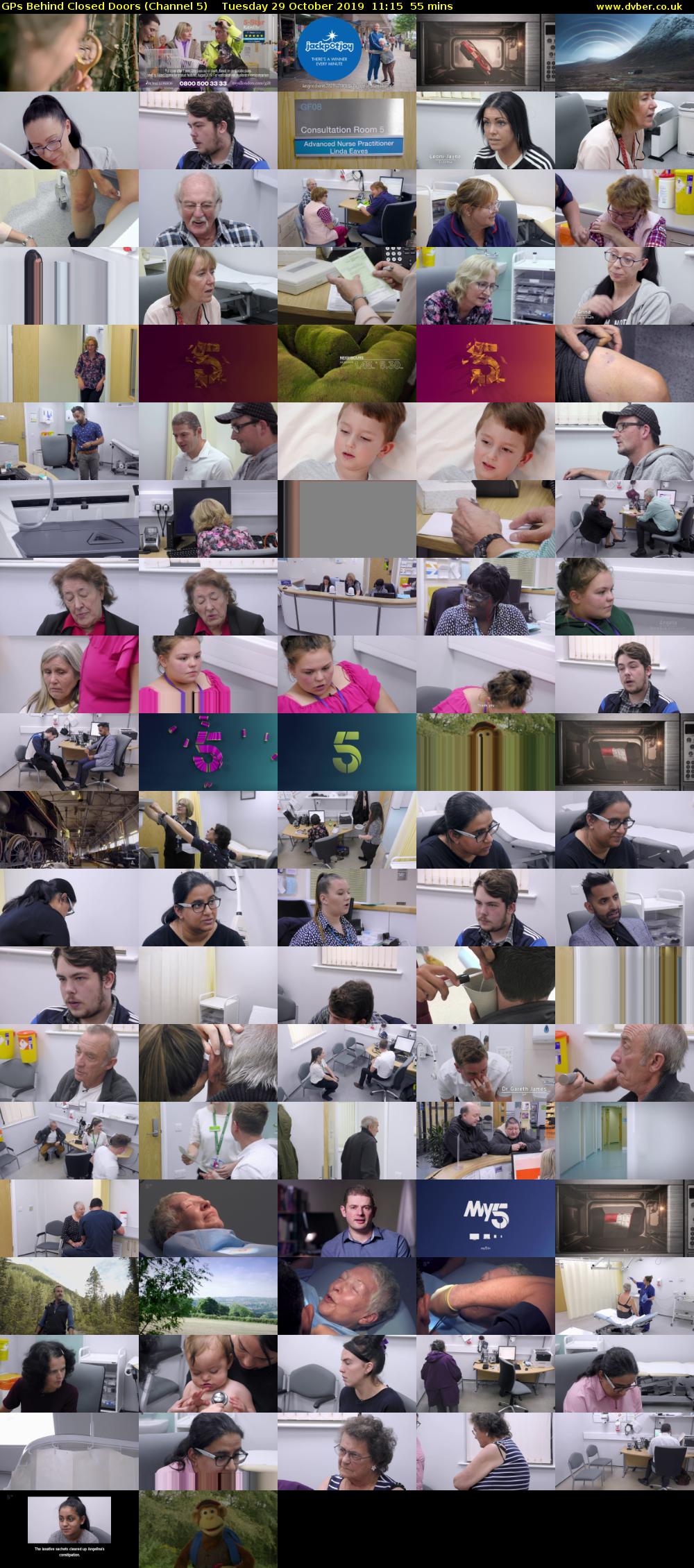GPs Behind Closed Doors (Channel 5) Tuesday 29 October 2019 11:15 - 12:10