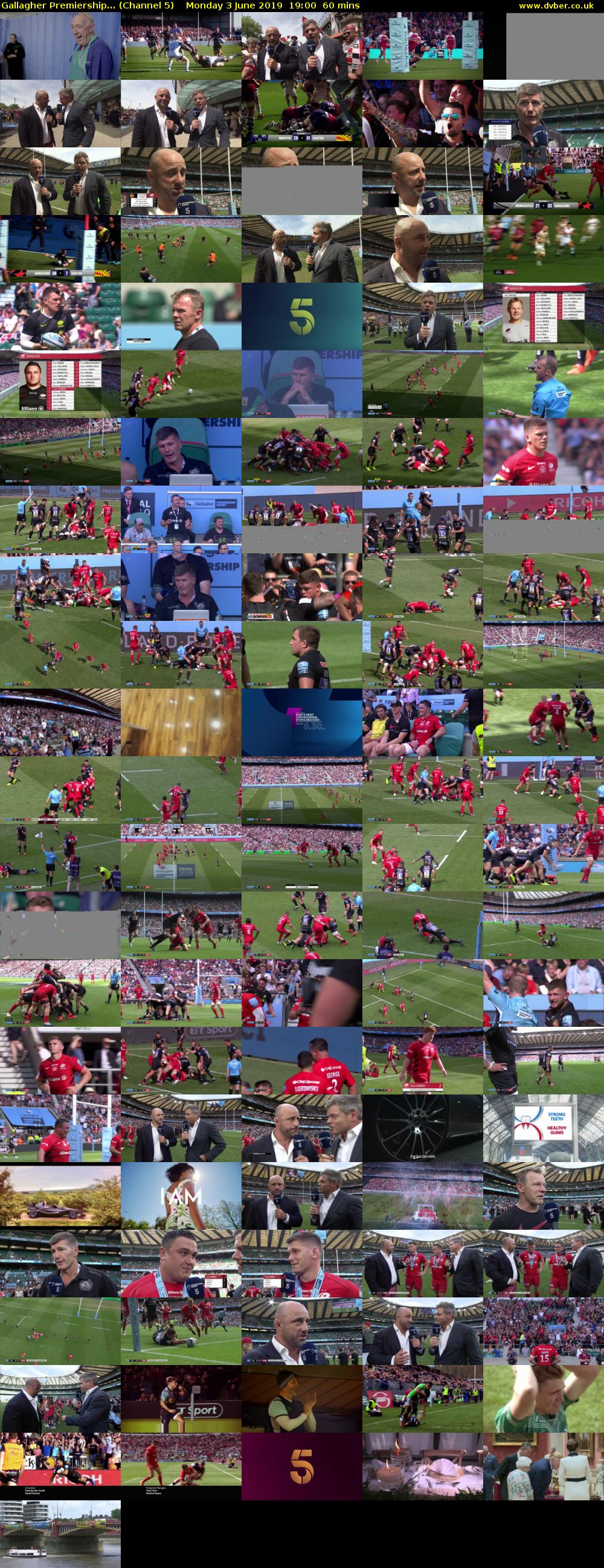 Gallagher Premiership... (Channel 5) Monday 3 June 2019 19:00 - 20:00