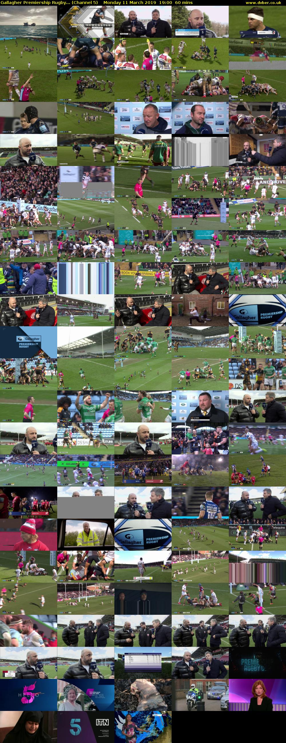 Gallagher Premiership Rugby... (Channel 5) Monday 11 March 2019 19:00 - 20:00