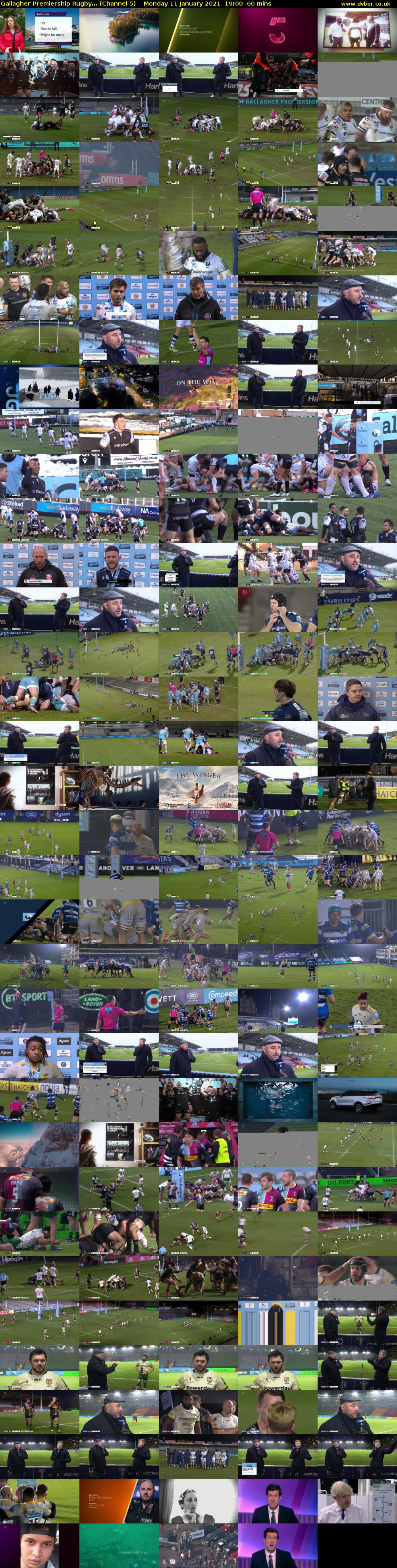 Gallagher Premiership Rugby... (Channel 5) Monday 11 January 2021 19:00 - 20:00