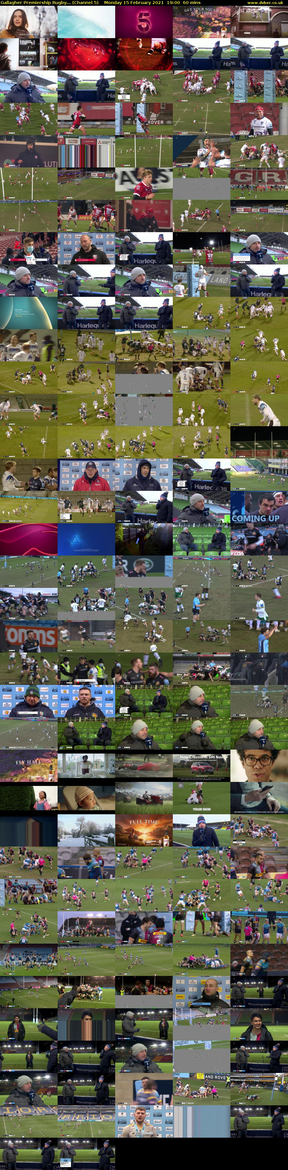 Gallagher Premiership Rugby... (Channel 5) Monday 15 February 2021 19:00 - 20:00