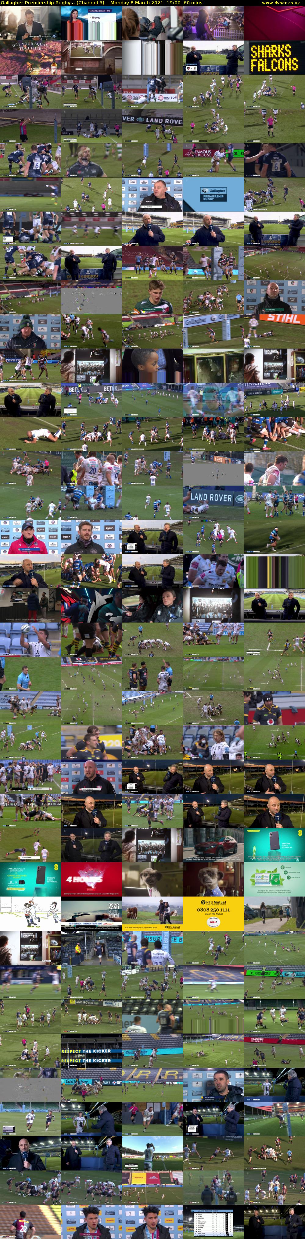 Gallagher Premiership Rugby... (Channel 5) Monday 8 March 2021 19:00 - 20:00