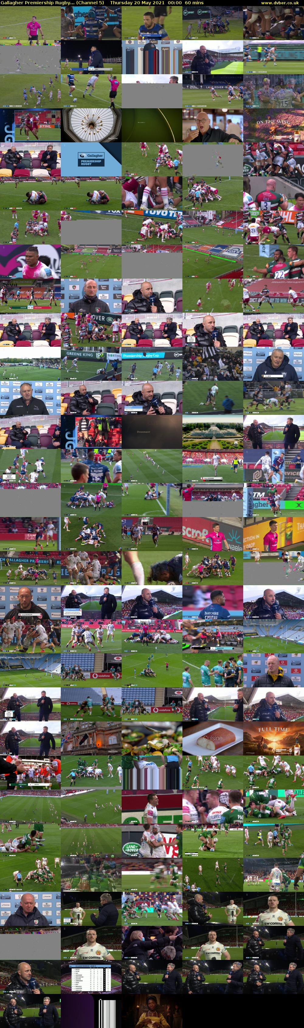 Gallagher Premiership Rugby... (Channel 5) Thursday 20 May 2021 00:00 - 01:00