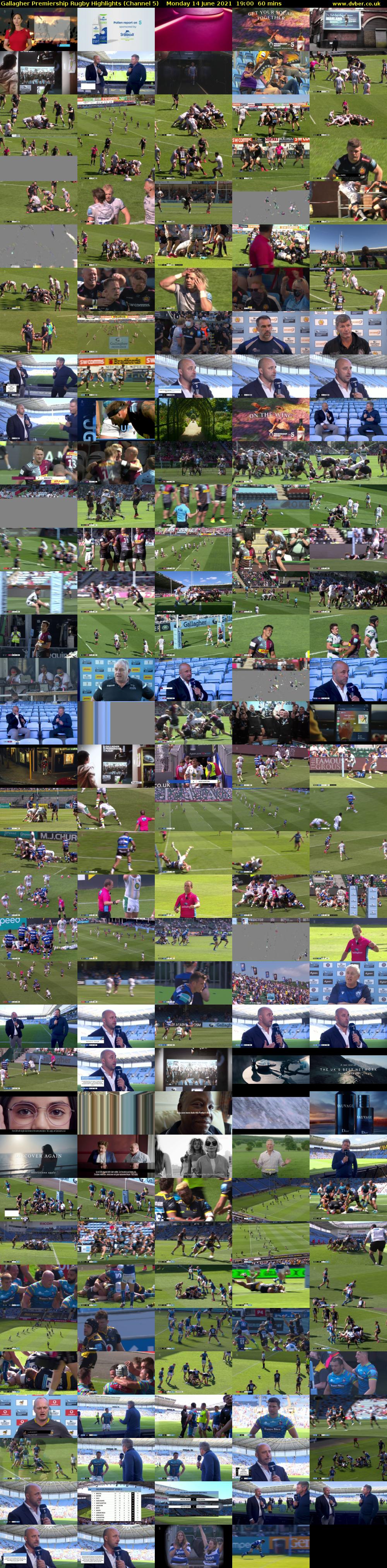 Gallagher Premiership Rugby Highlights (Channel 5) Monday 14 June 2021 19:00 - 20:00