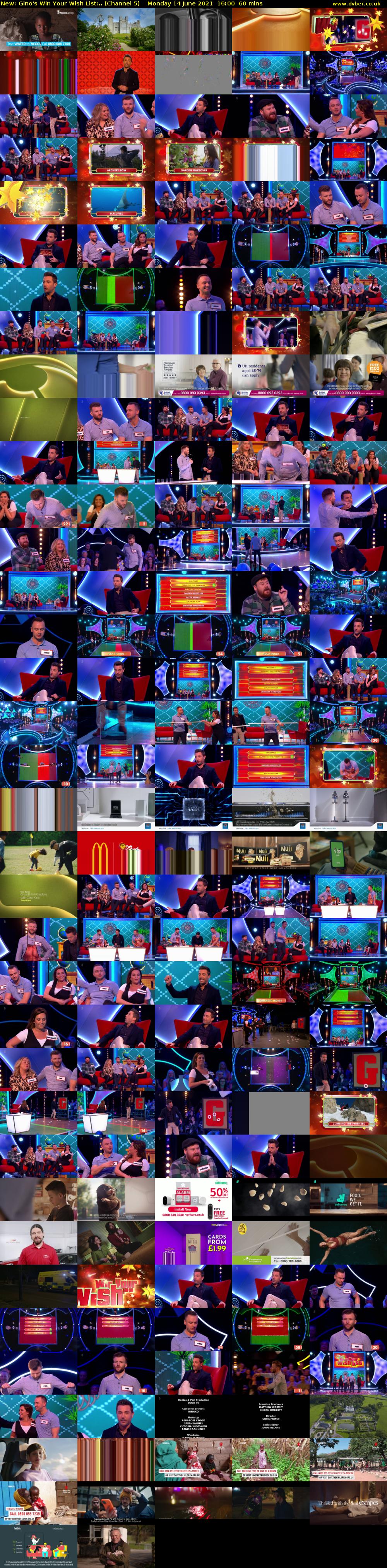 Gino's Win Your Wish List:.. (Channel 5) Monday 14 June 2021 16:00 - 17:00