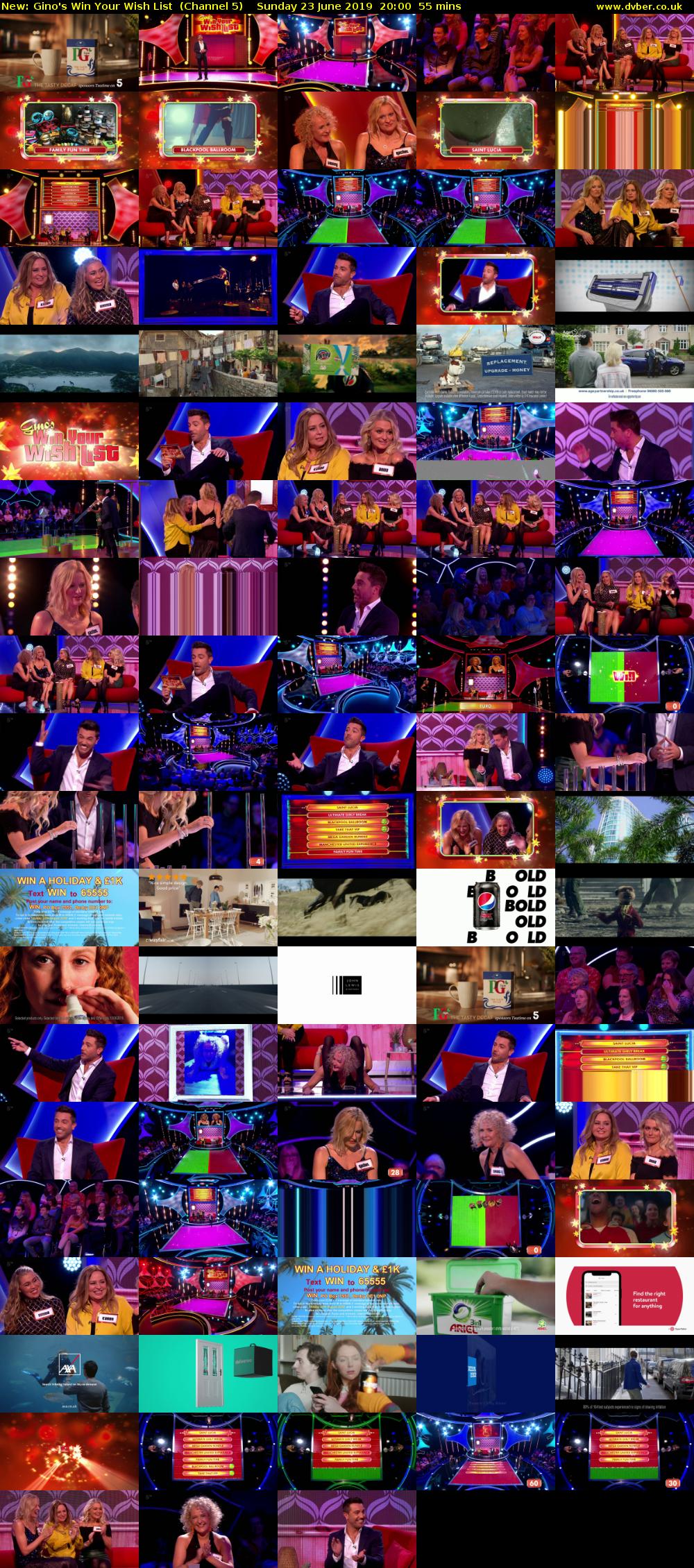 Gino's Win Your Wish List (Channel 5) Sunday 23 June 2019 20:00 - 20:55