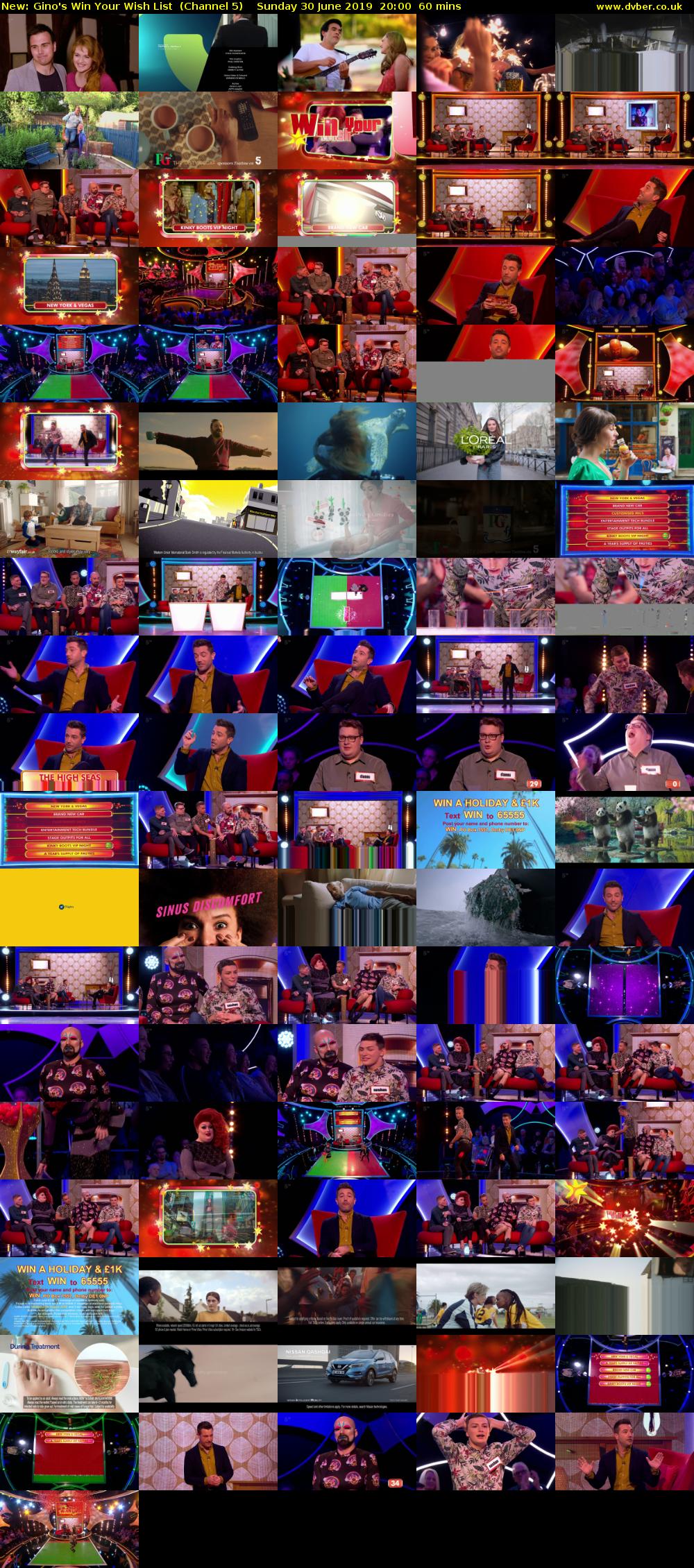 Gino's Win Your Wish List (Channel 5) Sunday 30 June 2019 20:00 - 21:00