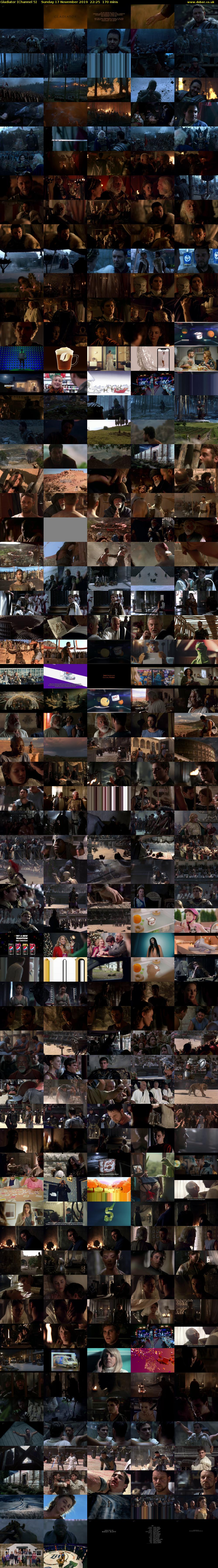 Gladiator (Channel 5) Sunday 17 November 2019 22:25 - 01:15