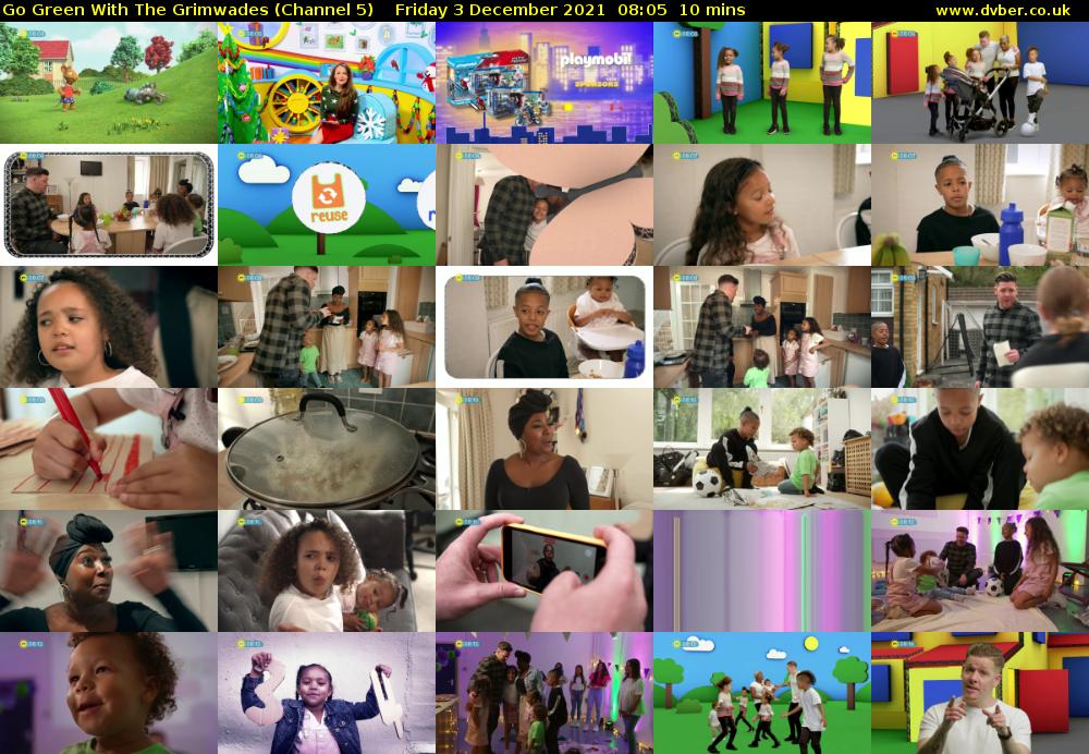 Go Green With The Grimwades (Channel 5) Friday 3 December 2021 08:05 - 08:15