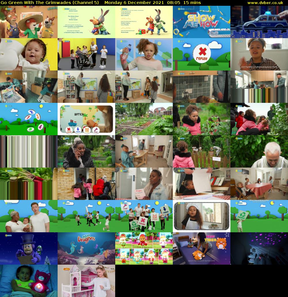 Go Green With The Grimwades (Channel 5) Monday 6 December 2021 08:05 - 08:20