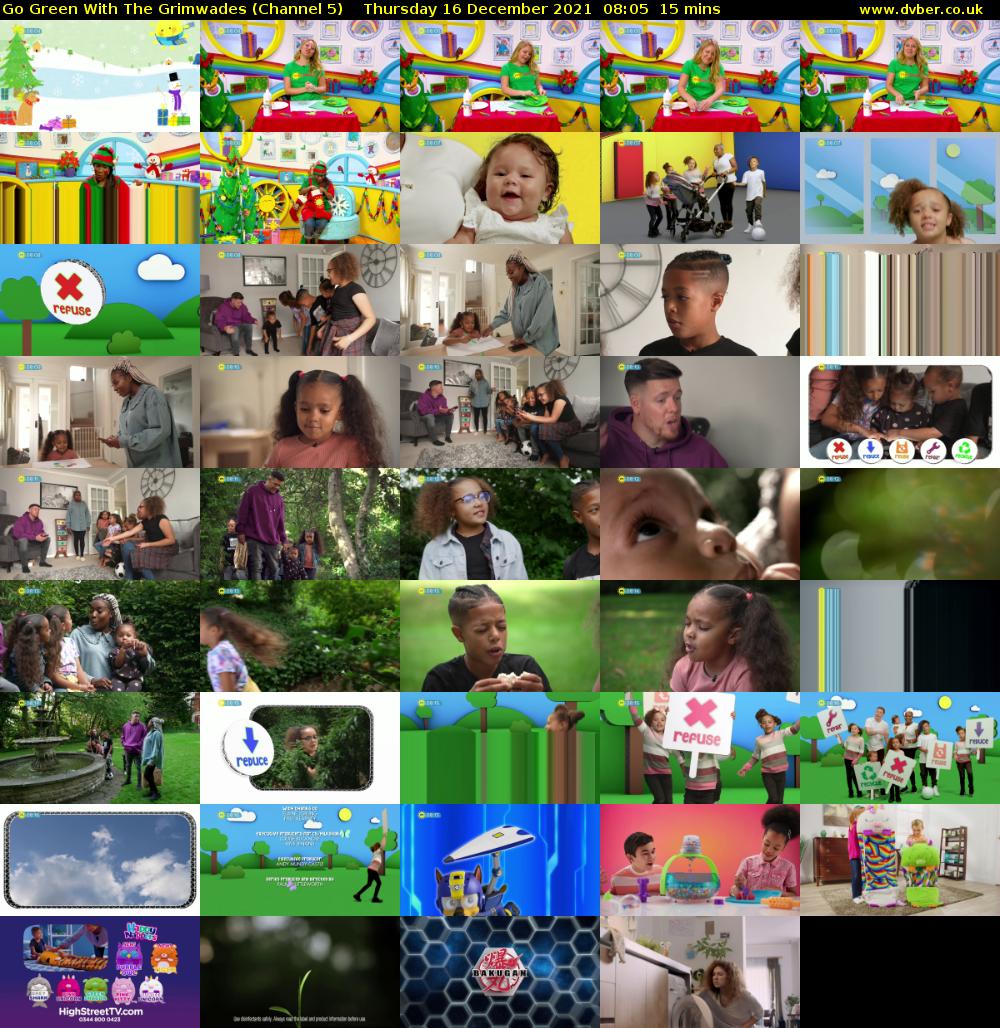 Go Green With The Grimwades (Channel 5) Thursday 16 December 2021 08:05 - 08:20