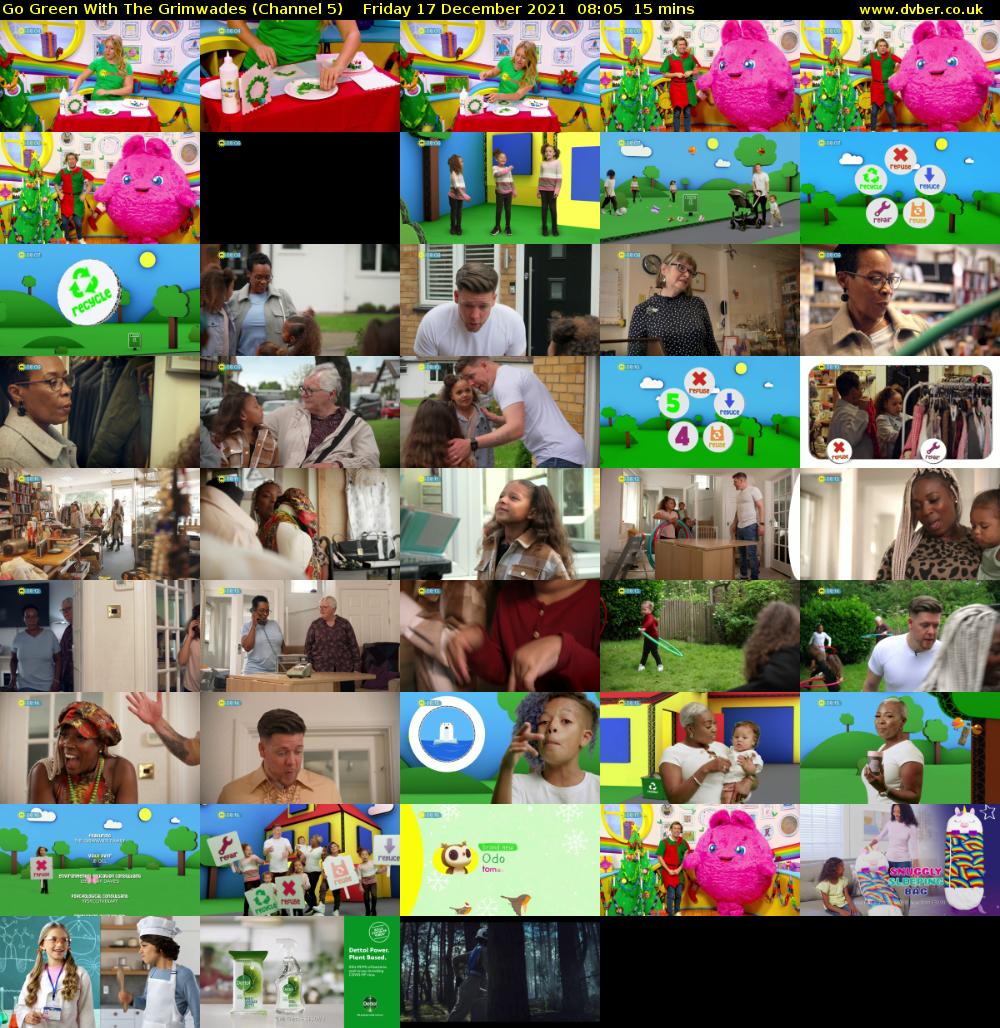 Go Green With The Grimwades (Channel 5) Friday 17 December 2021 08:05 - 08:20