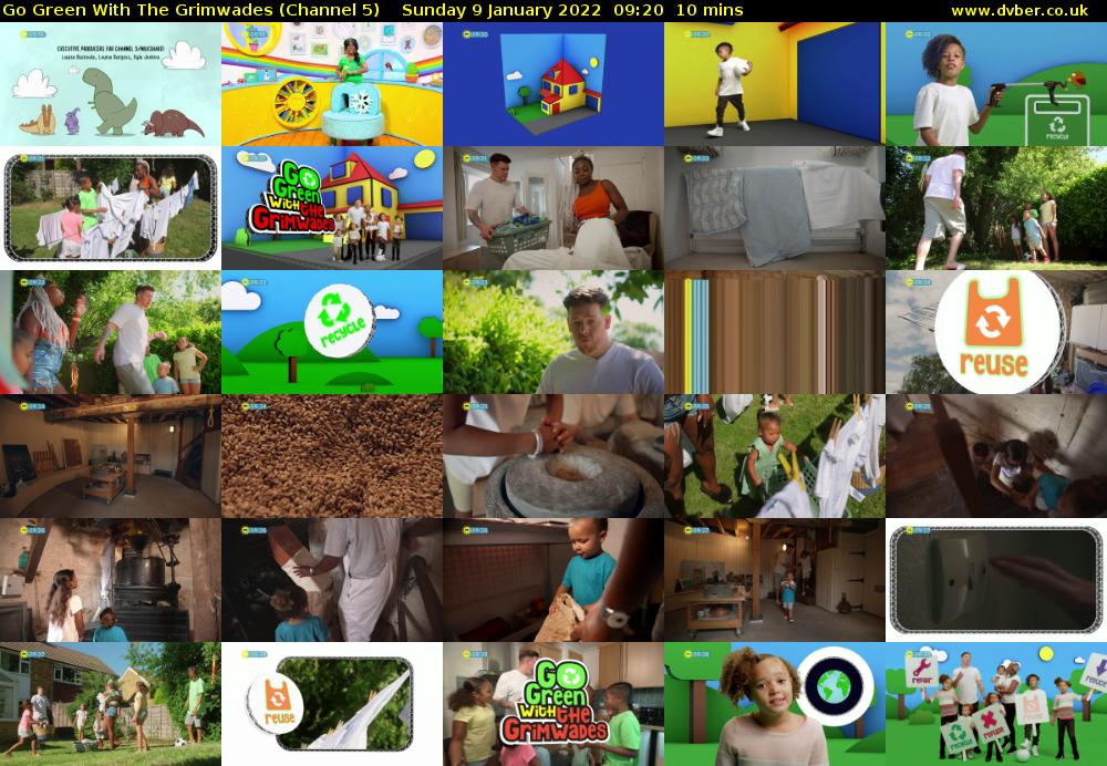 Go Green With The Grimwades (Channel 5) Sunday 9 January 2022 09:20 - 09:30