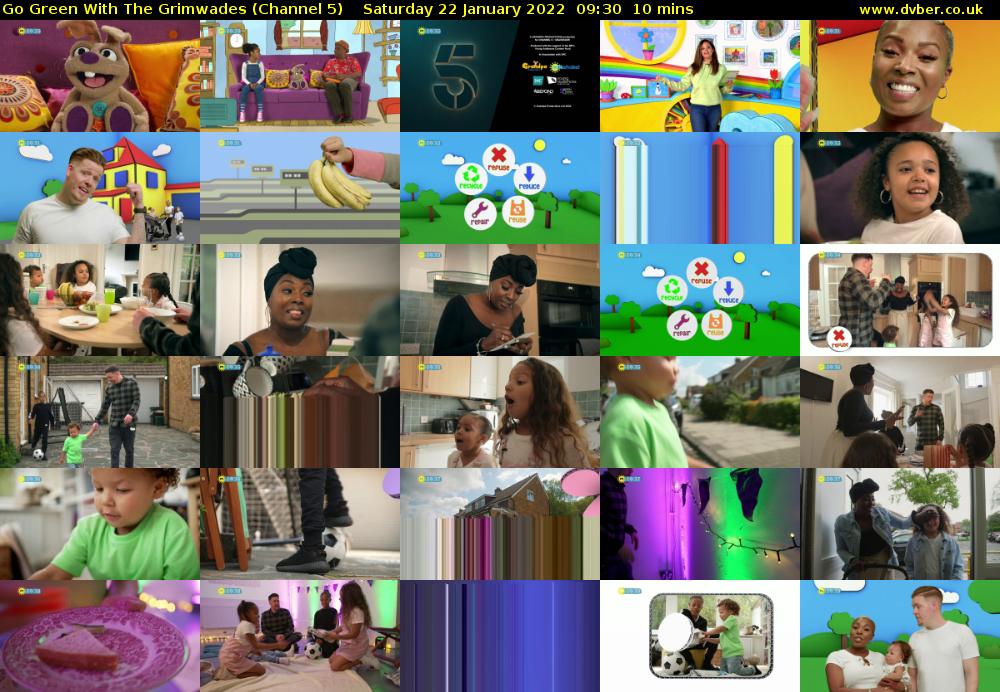 Go Green With The Grimwades (Channel 5) Saturday 22 January 2022 09:30 - 09:40