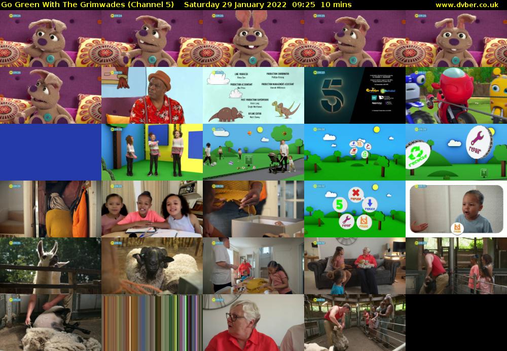 Go Green With The Grimwades (Channel 5) Saturday 29 January 2022 09:25 - 09:35