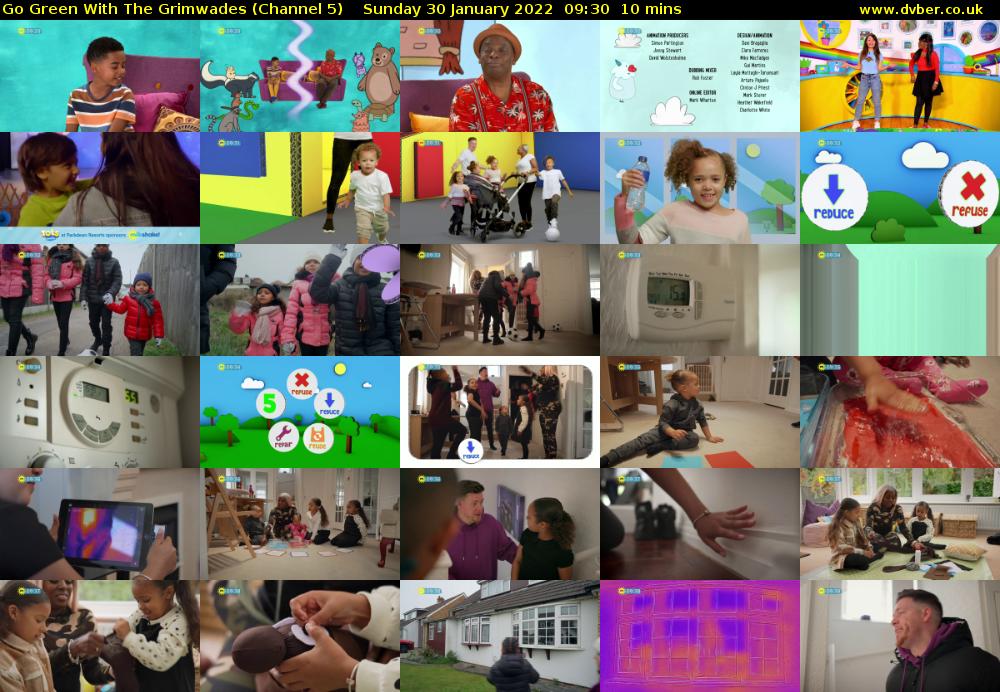 Go Green With The Grimwades (Channel 5) Sunday 30 January 2022 09:30 - 09:40