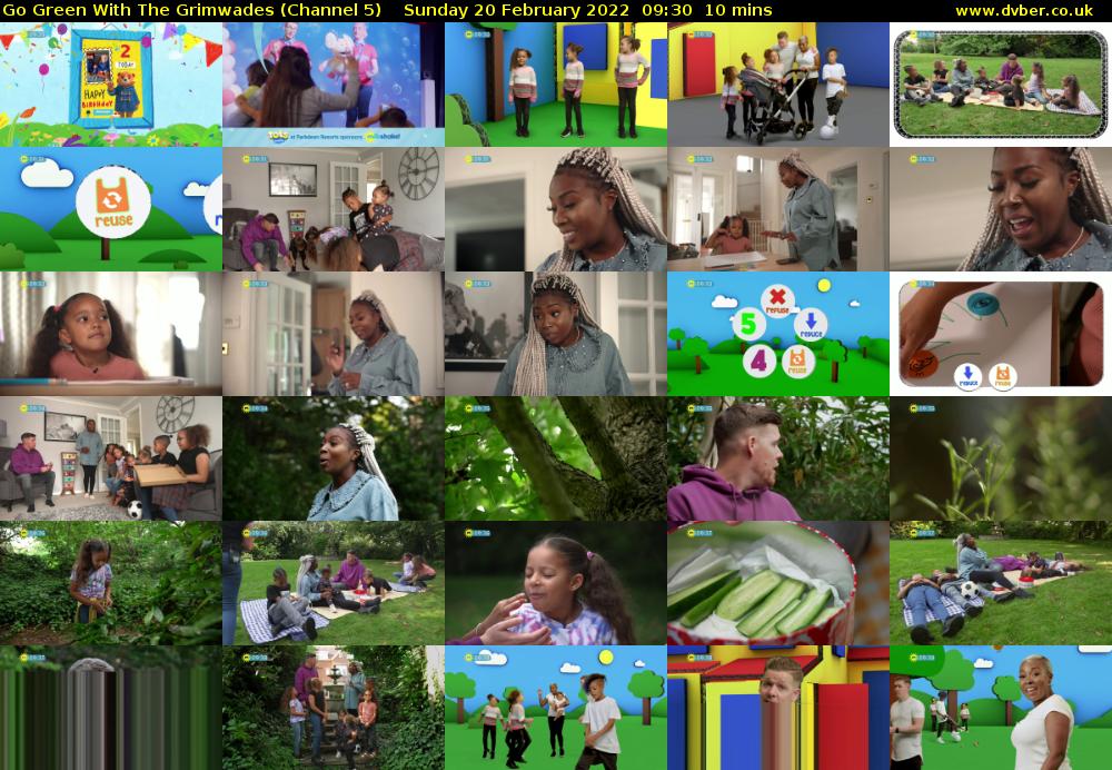 Go Green With The Grimwades (Channel 5) Sunday 20 February 2022 09:30 - 09:40