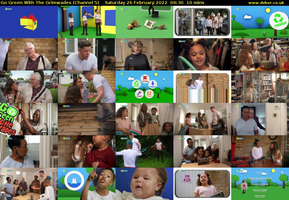 Go Green With The Grimwades (Channel 5) Saturday 26 February 2022 09:30 - 09:40