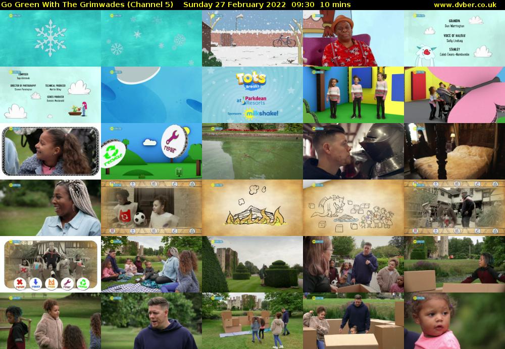 Go Green With The Grimwades (Channel 5) Sunday 27 February 2022 09:30 - 09:40