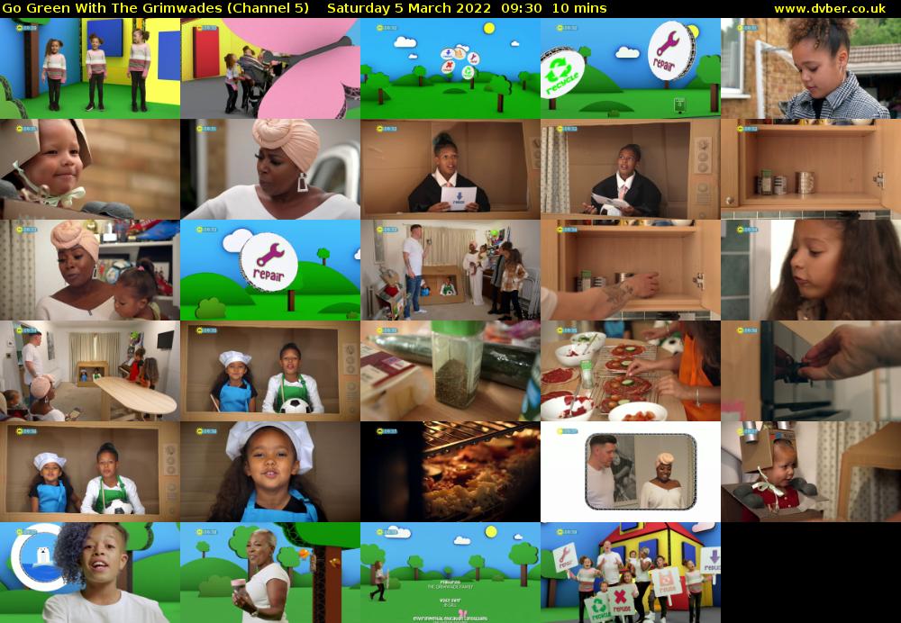 Go Green With The Grimwades (Channel 5) Saturday 5 March 2022 09:30 - 09:40