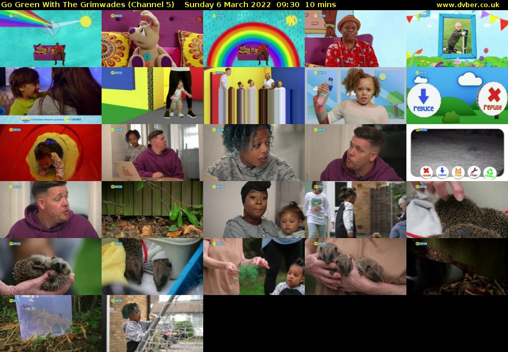 Go Green With The Grimwades (Channel 5) Sunday 6 March 2022 09:30 - 09:40